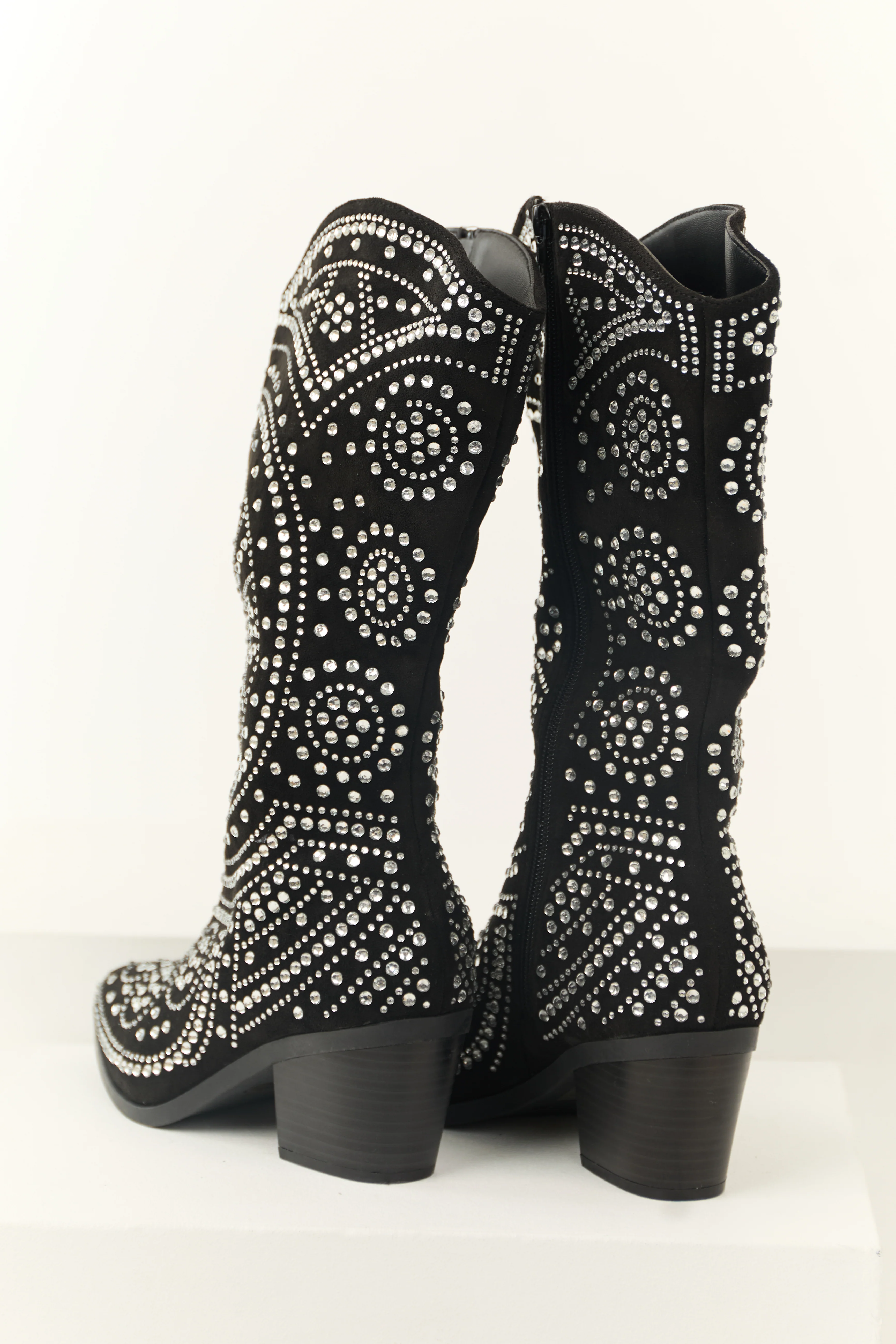 Black Rhinestone Studded Western Boots - Image 3