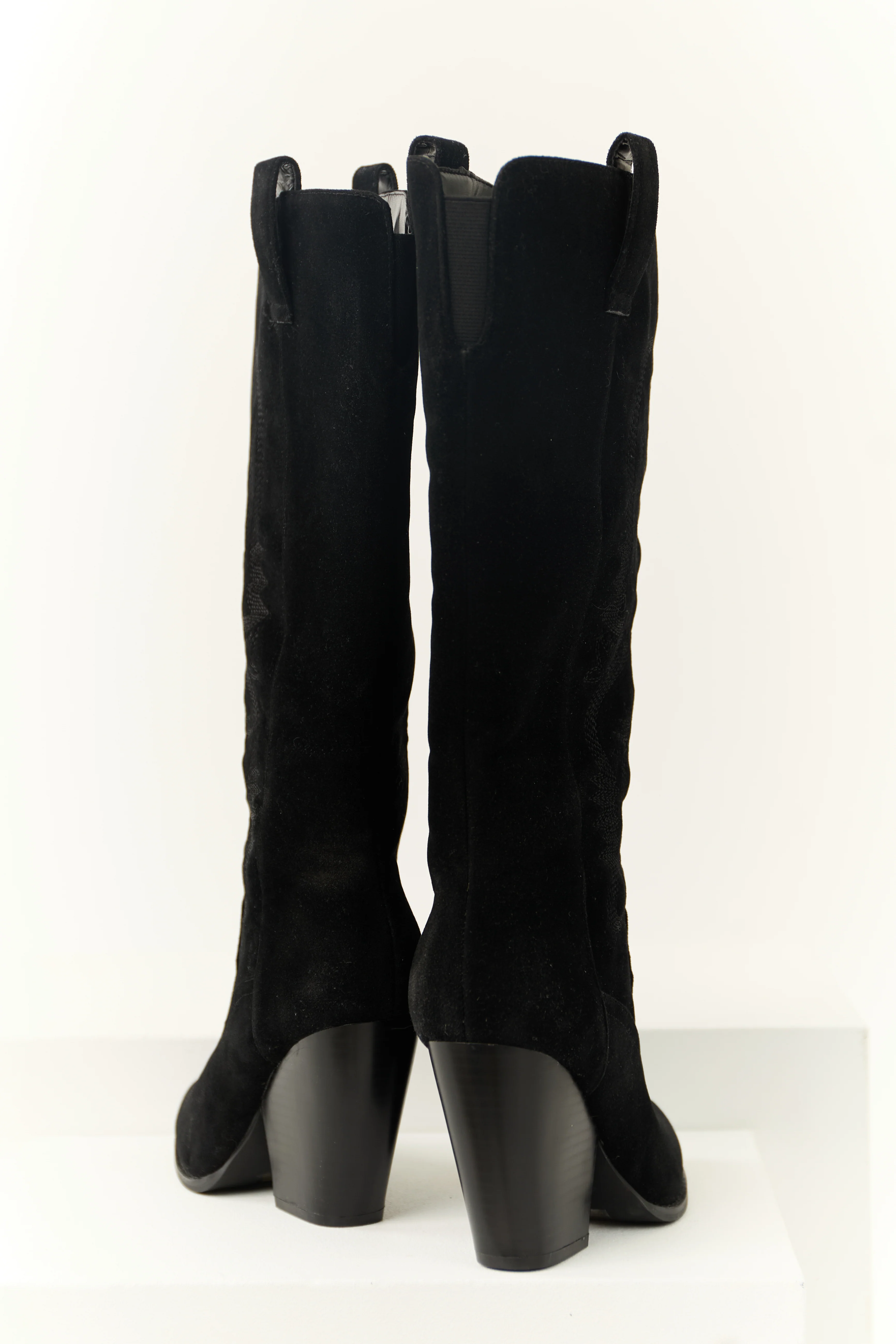 Black Western Embroidered Heeled Boots - Image 3
