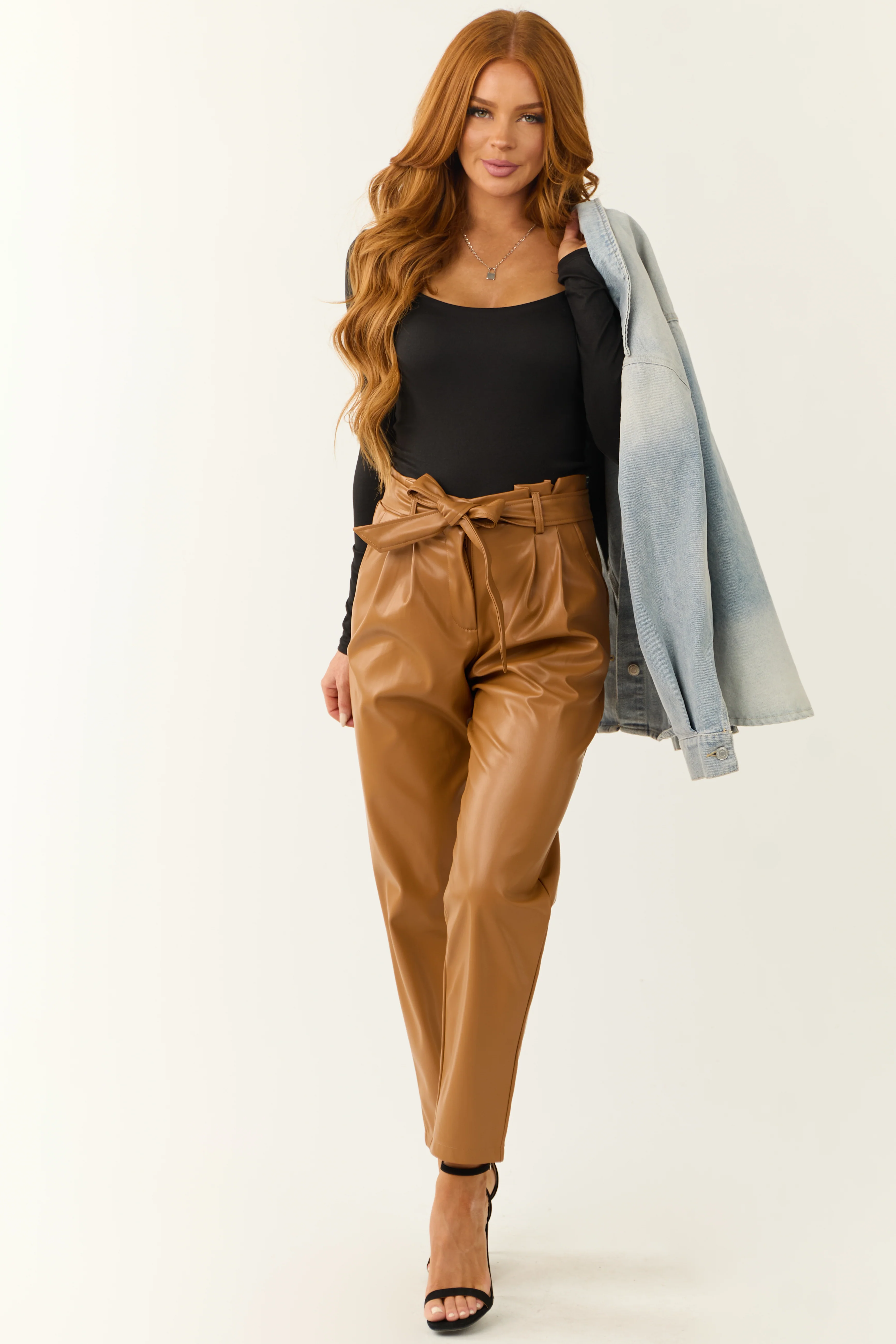 Brown Sugar Faux Leather Straight Leg Pants - Image 8