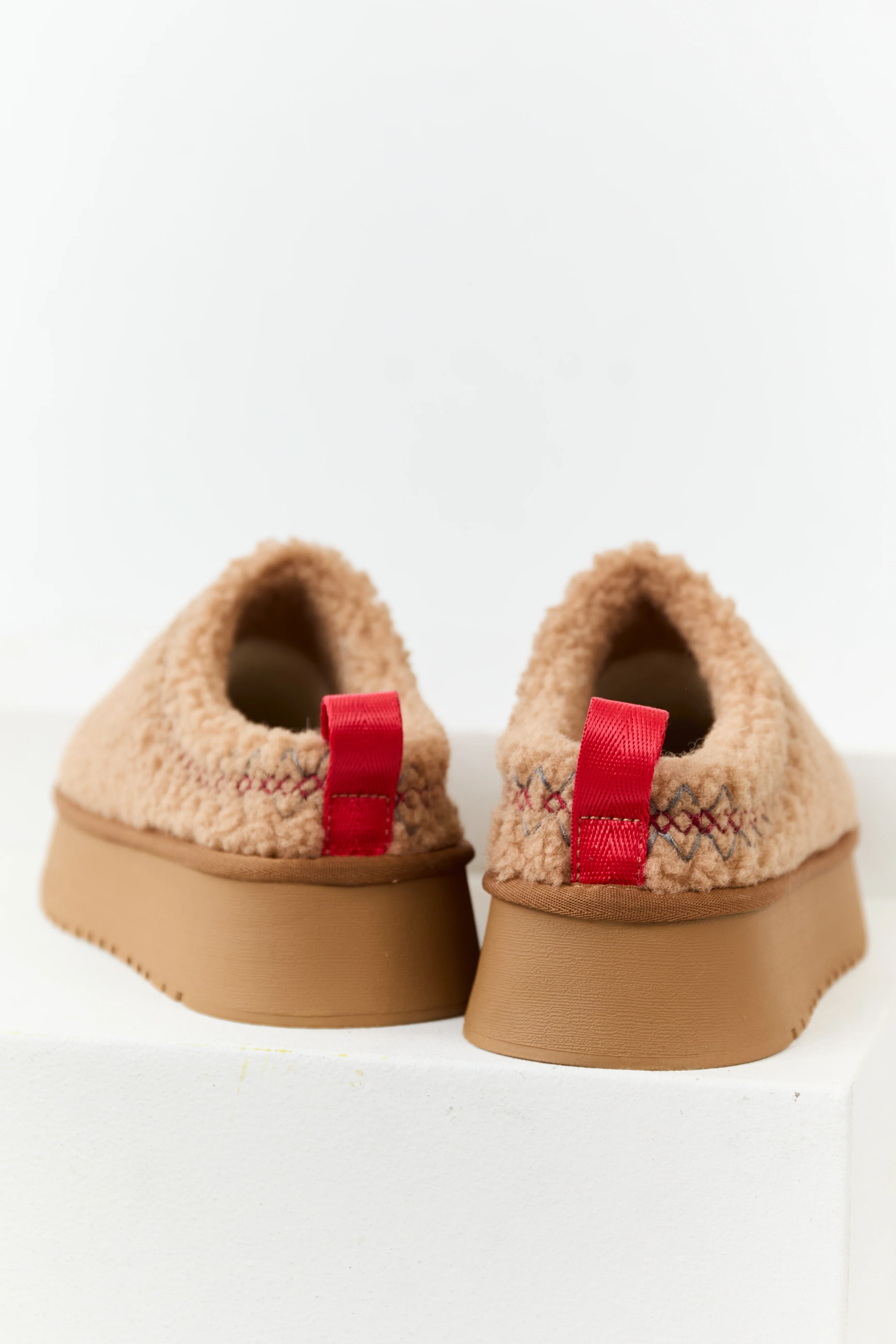 Camel Sherpa Platform Slippers - Image 3