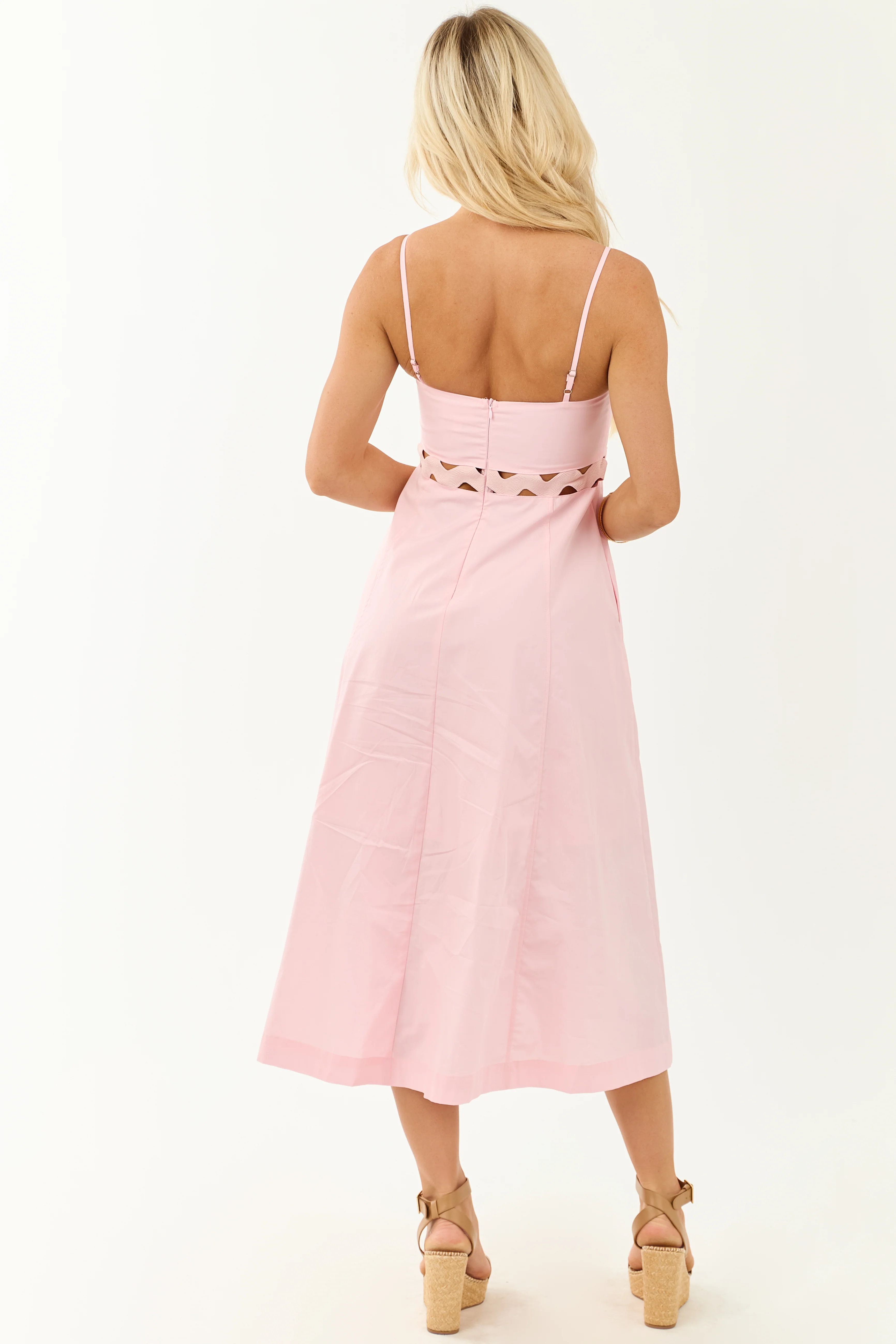 Carnation Rickrack Cutout Waist Cotton Midi Dress - Image 6