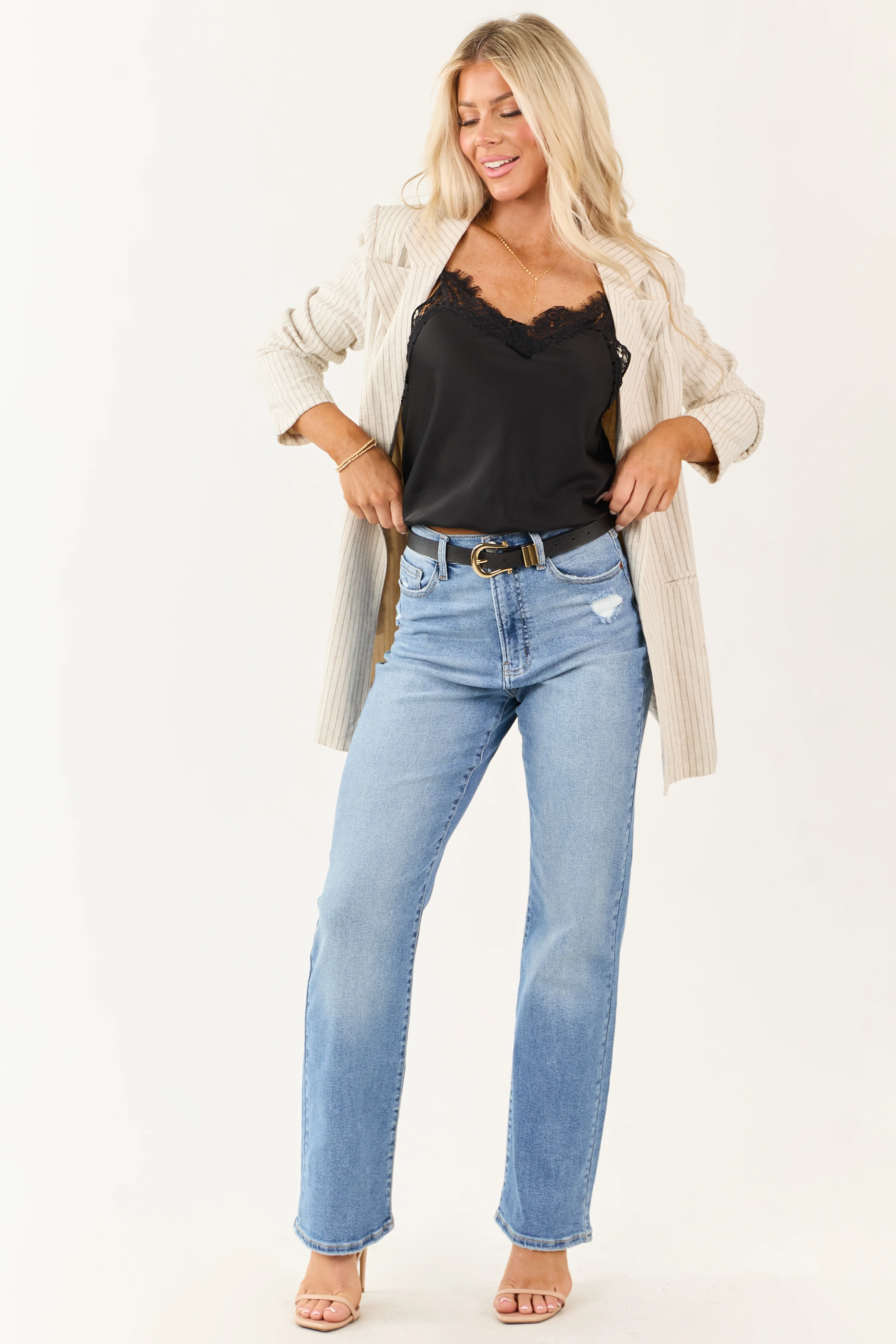 Cello Light Wash High Rise Stretchy Dad Jeans - Image 8
