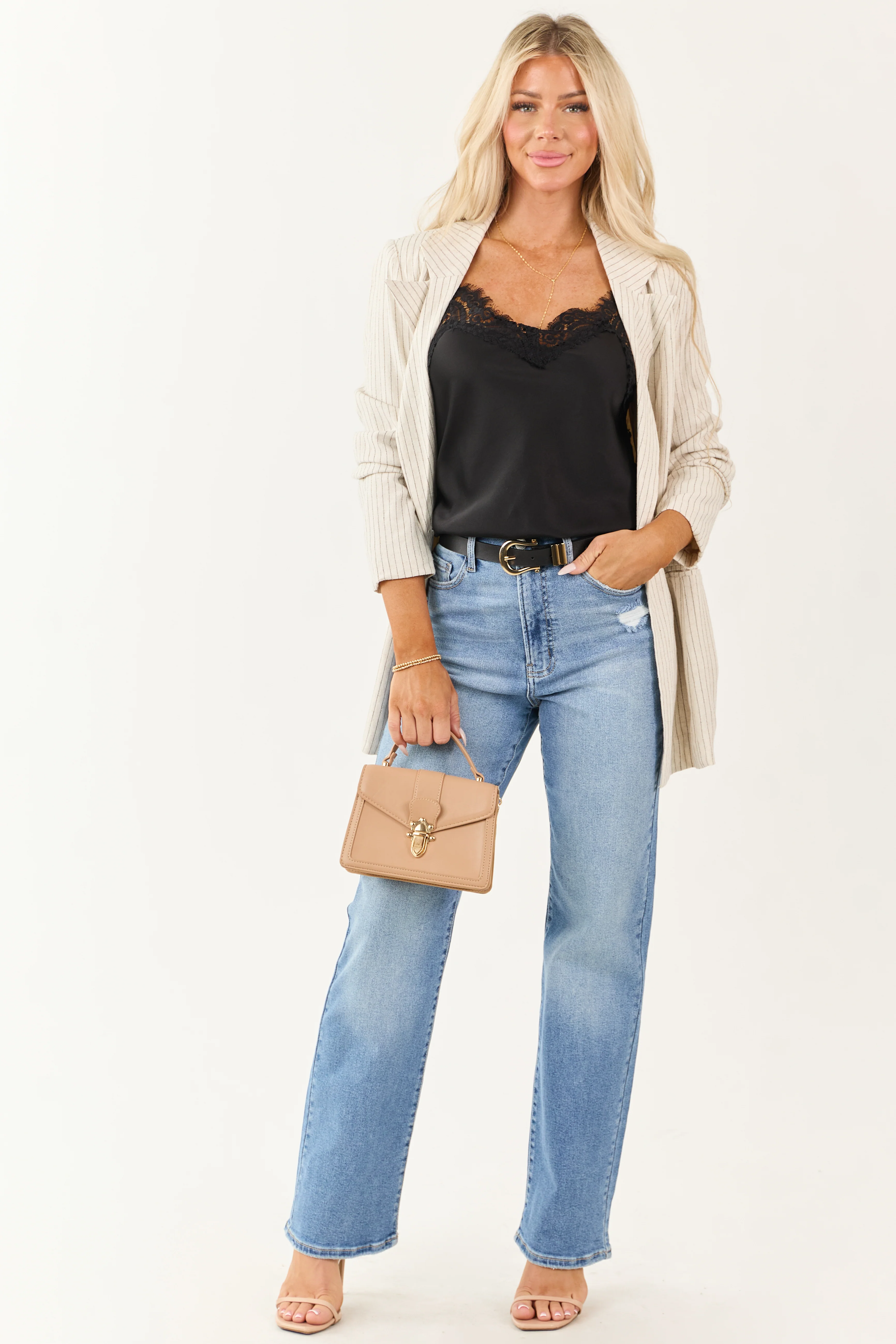 Cello Light Wash High Rise Stretchy Dad Jeans - Image 9