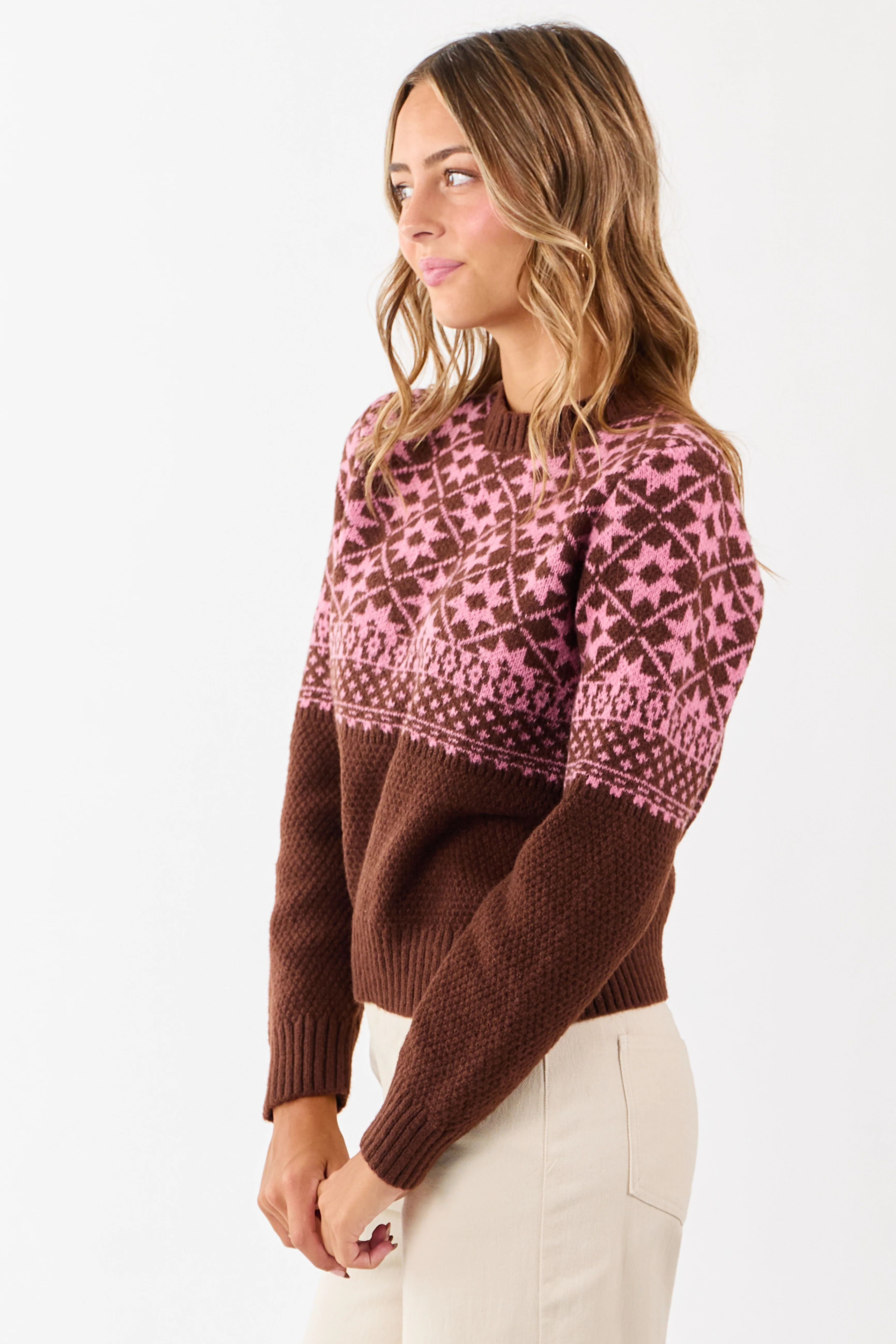 Chocolate and Punch Geometric Print Sweater - Image 4