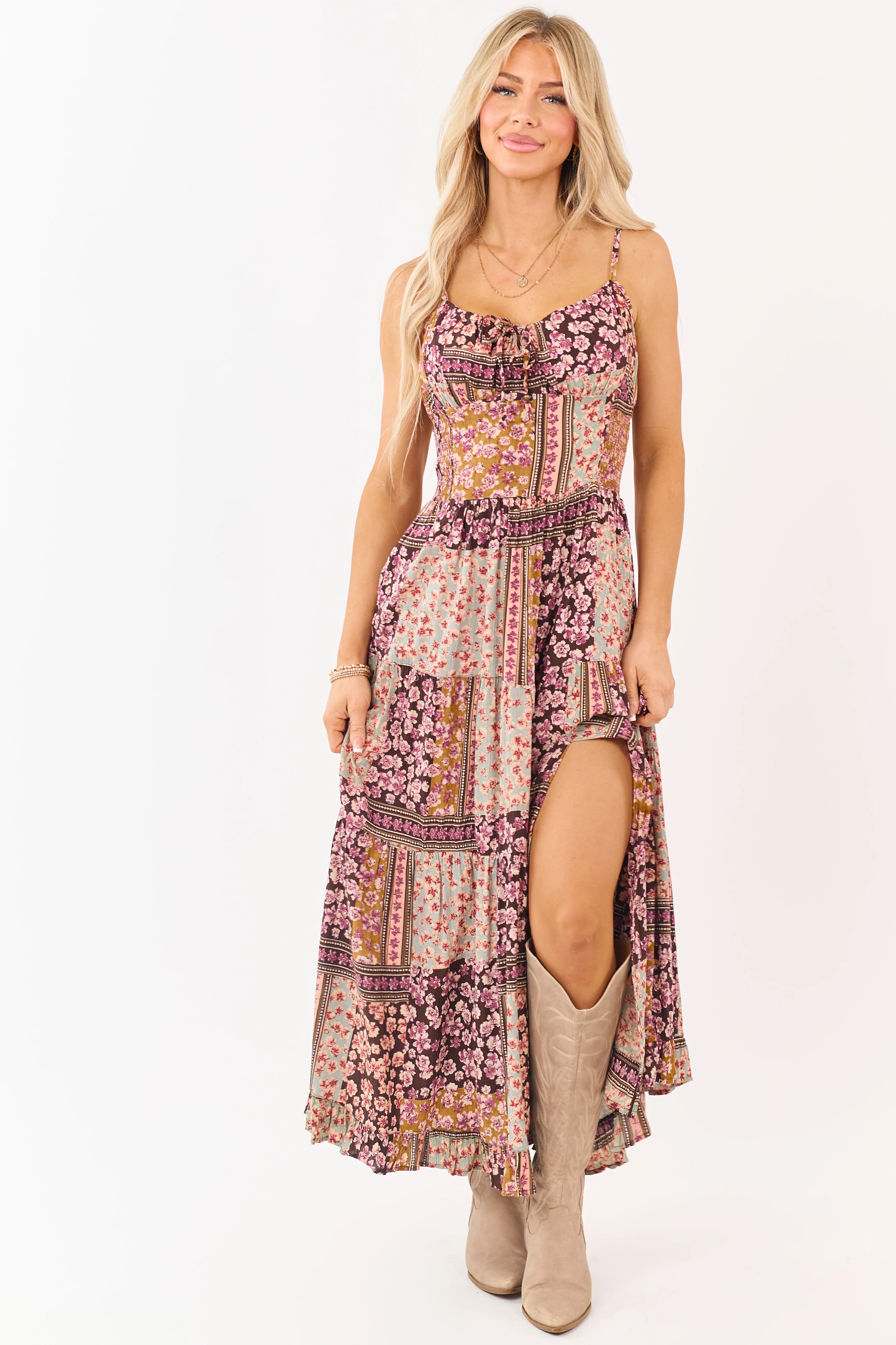 Cocoa Boho Tile Print Sleeveless Maxi Dress - Image 3