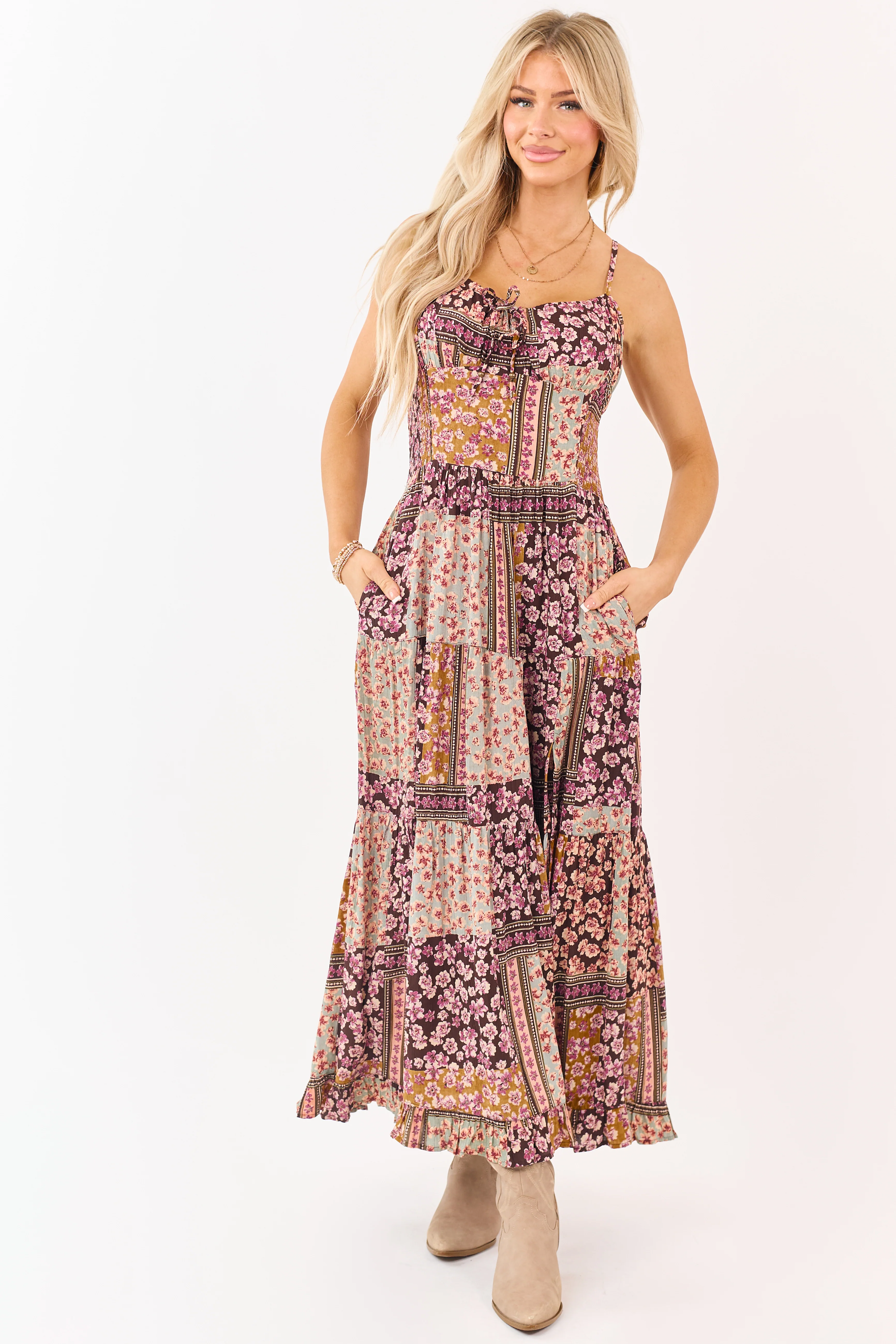 Cocoa Boho Tile Print Sleeveless Maxi Dress - Image 5