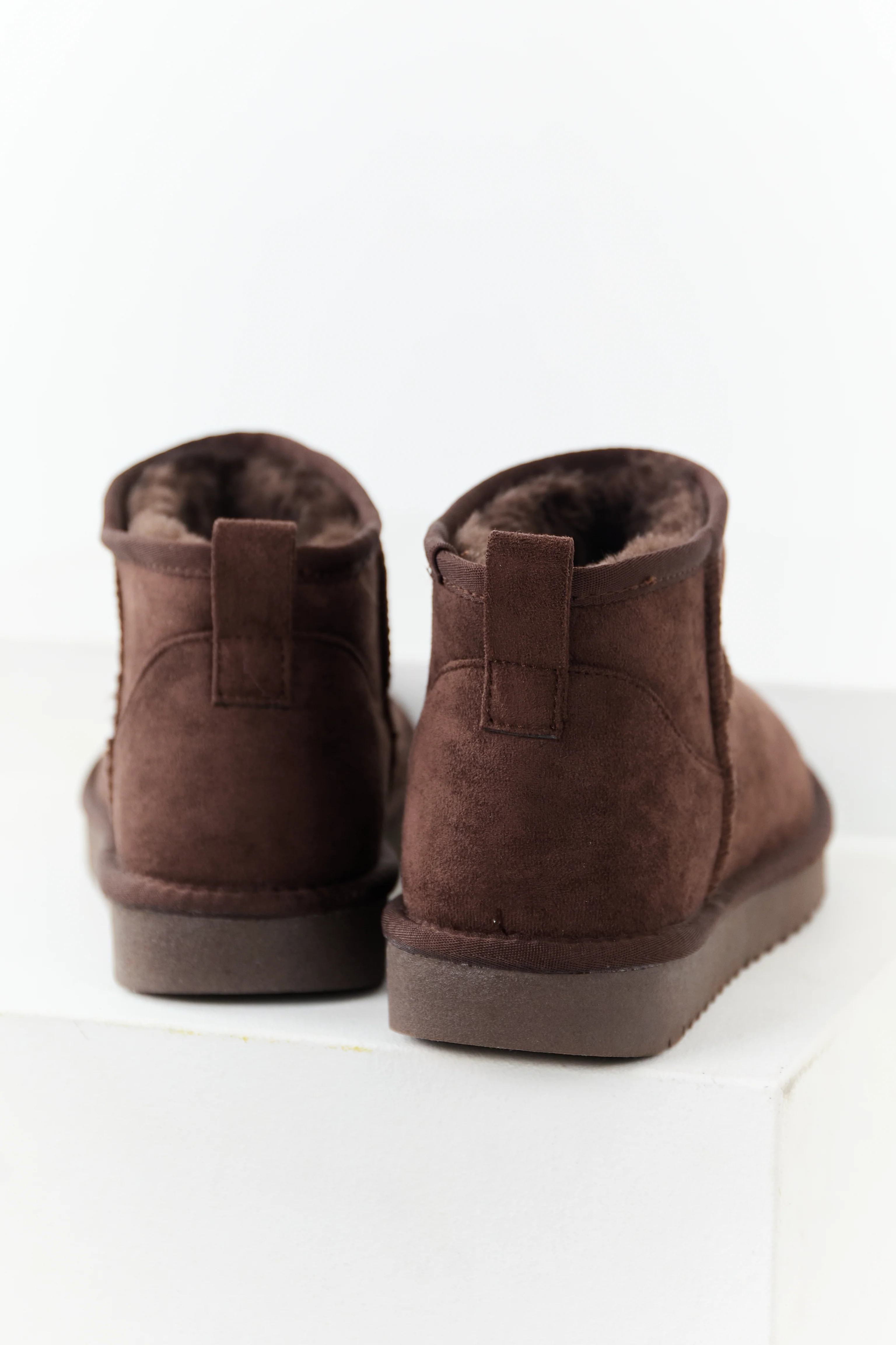 Cocoa Faux Suede Fur Lined Short Booties - Image 3