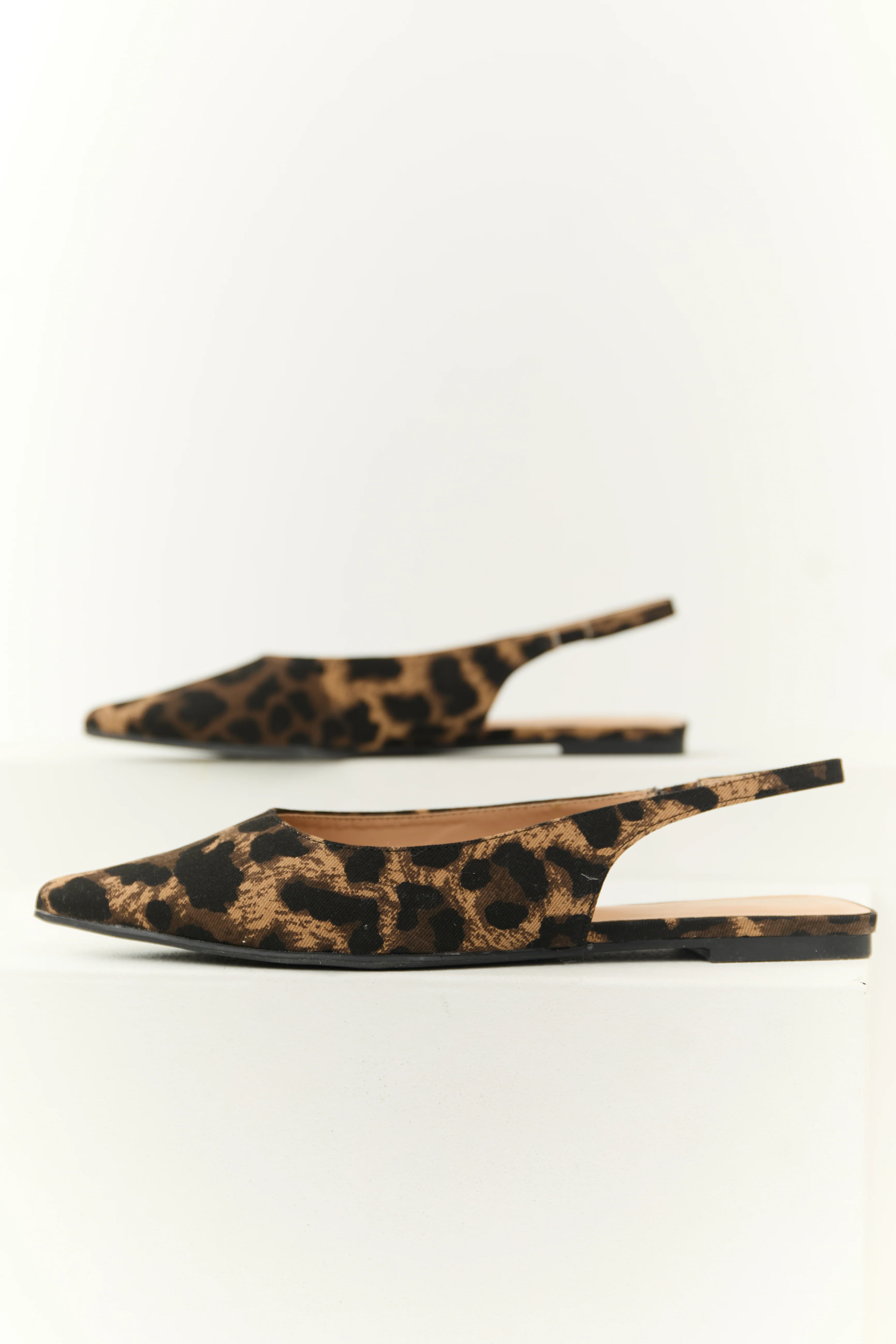 Cocoa Leopard Print Slingback Pointed Toe Flats - Image 2