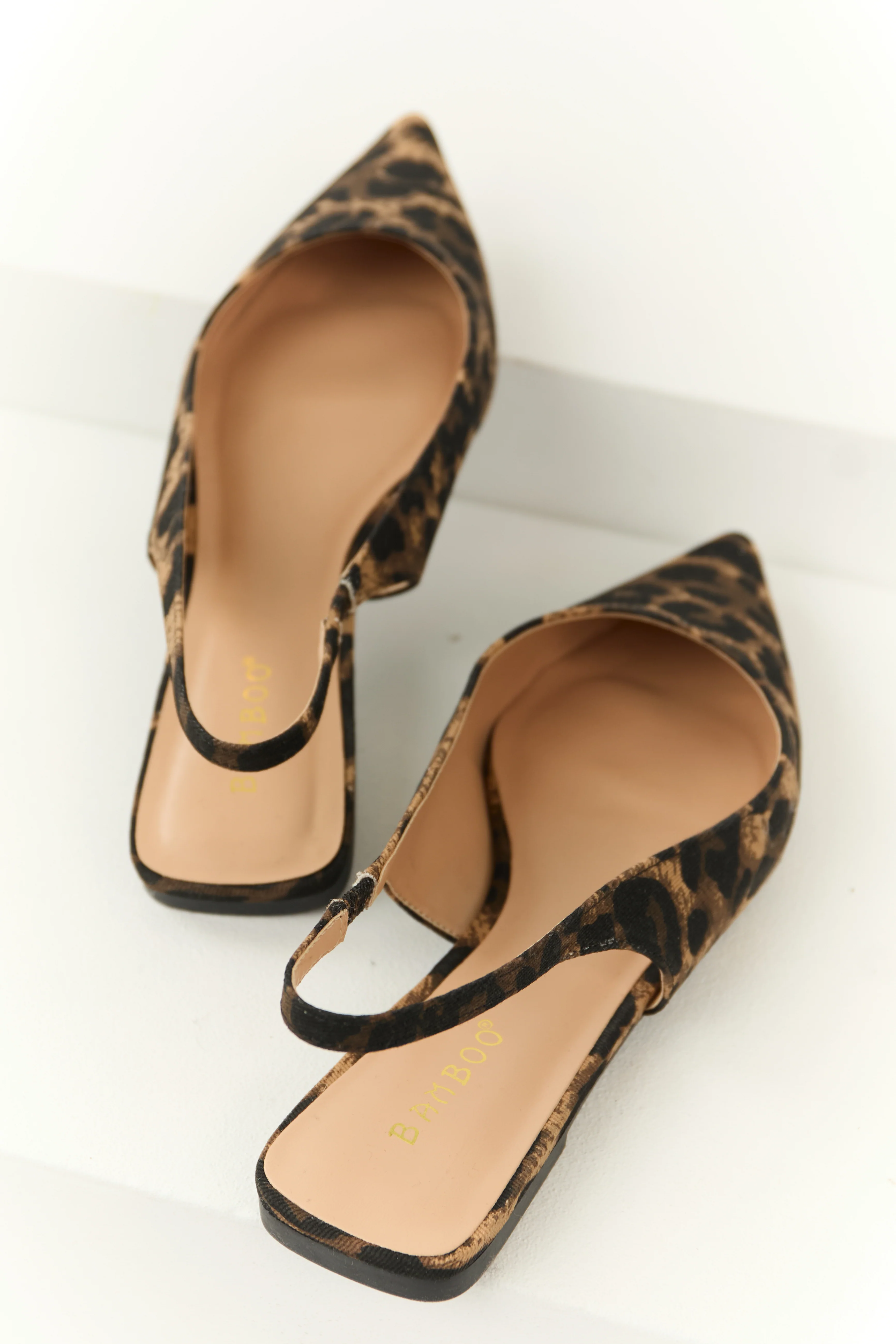 Cocoa Leopard Print Slingback Pointed Toe Flats - Image 3