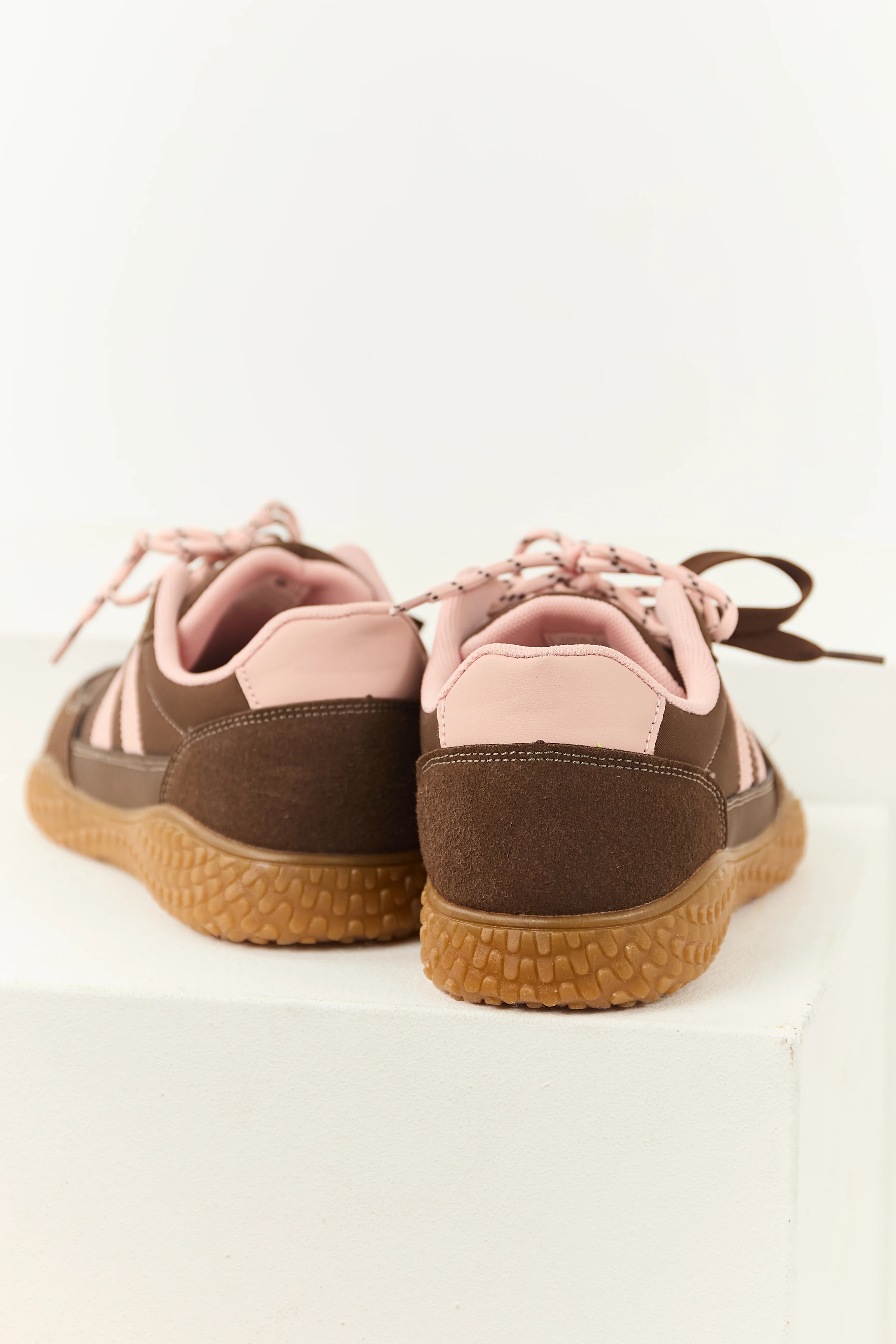 Cocoa Striped Double Lace Up Low Top Sneakers - Image 3