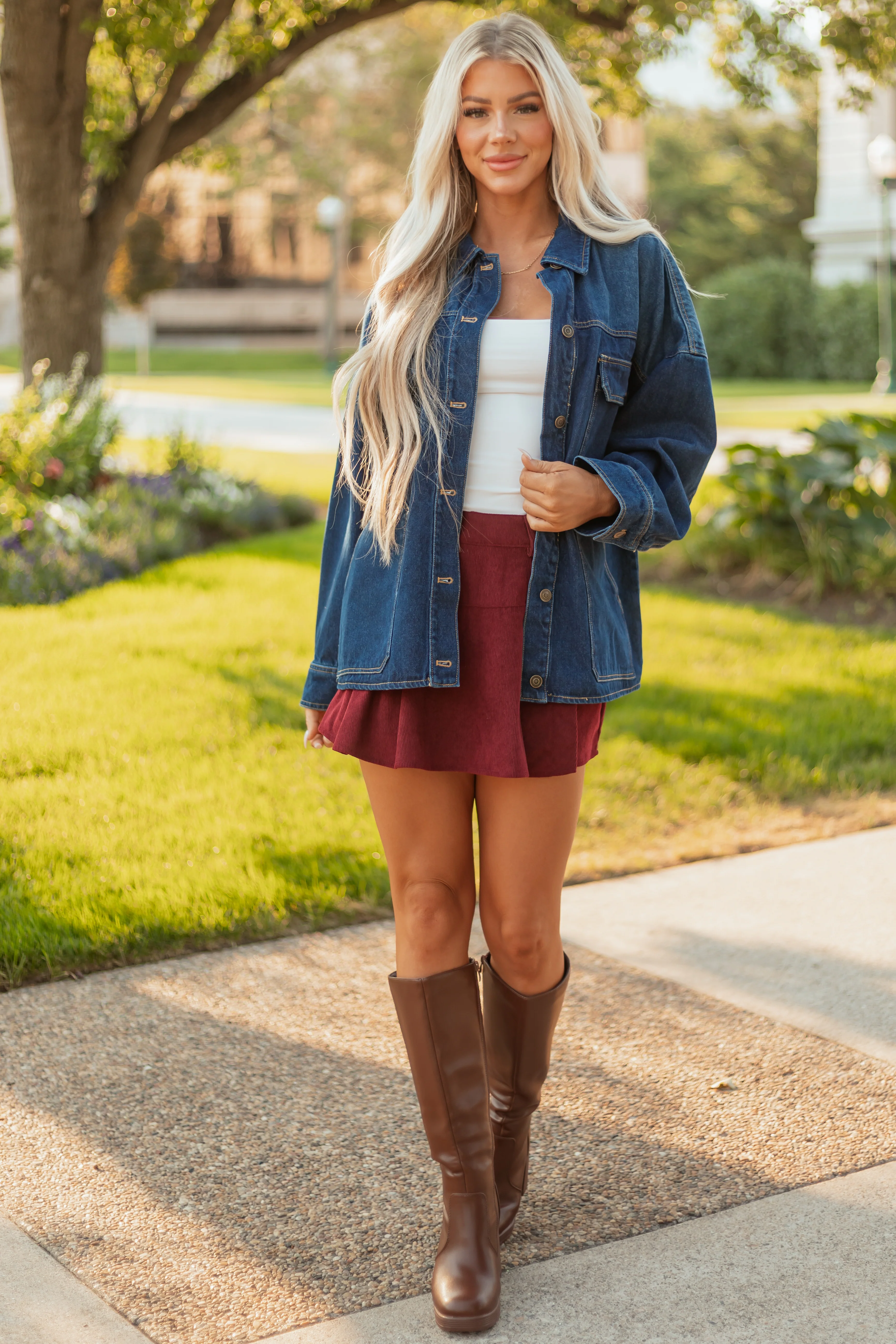 Dark Wash Button Down Relaxed Denim Jacket - Image 3