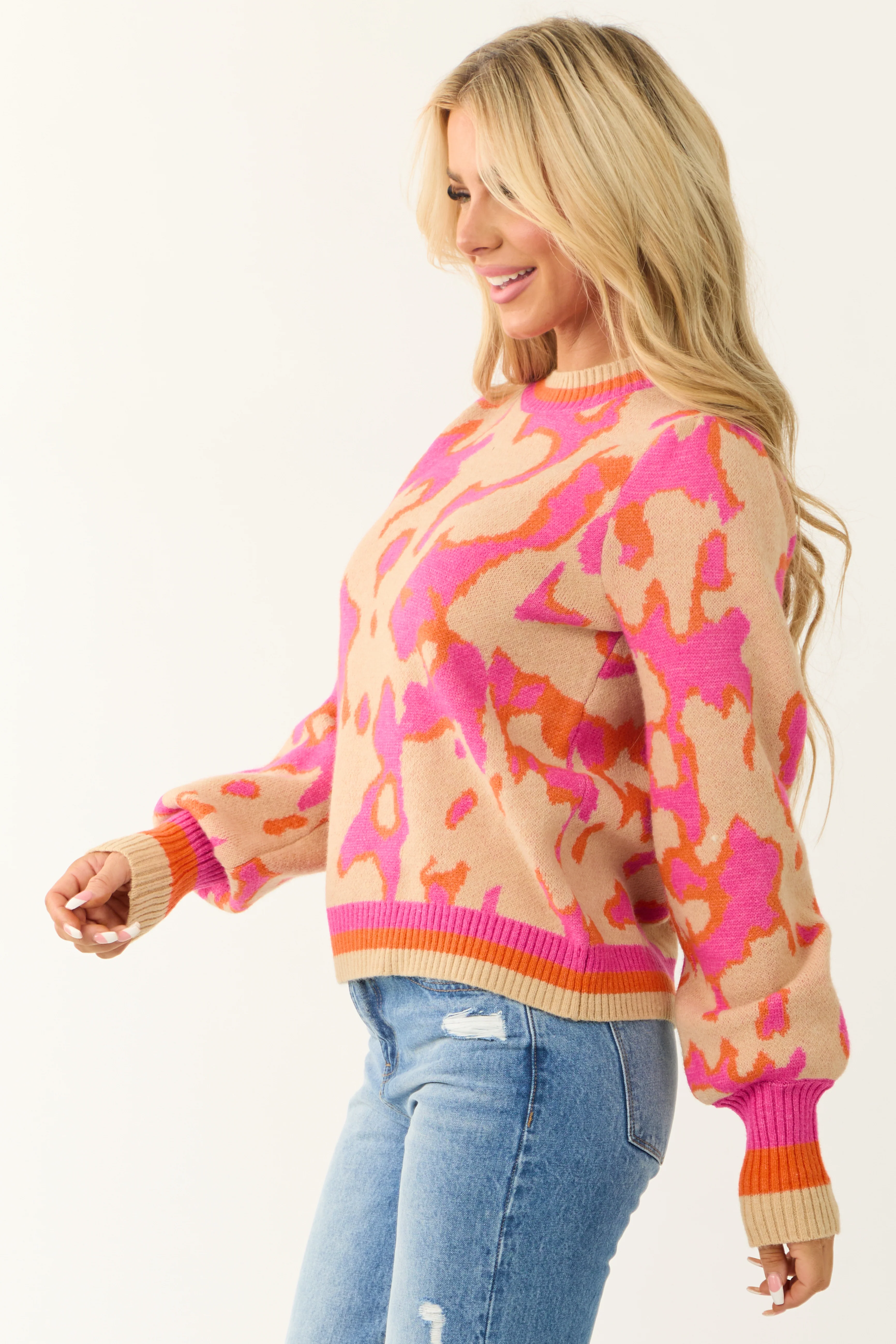 Desert Sand Abstract Print Sweater - Image 5