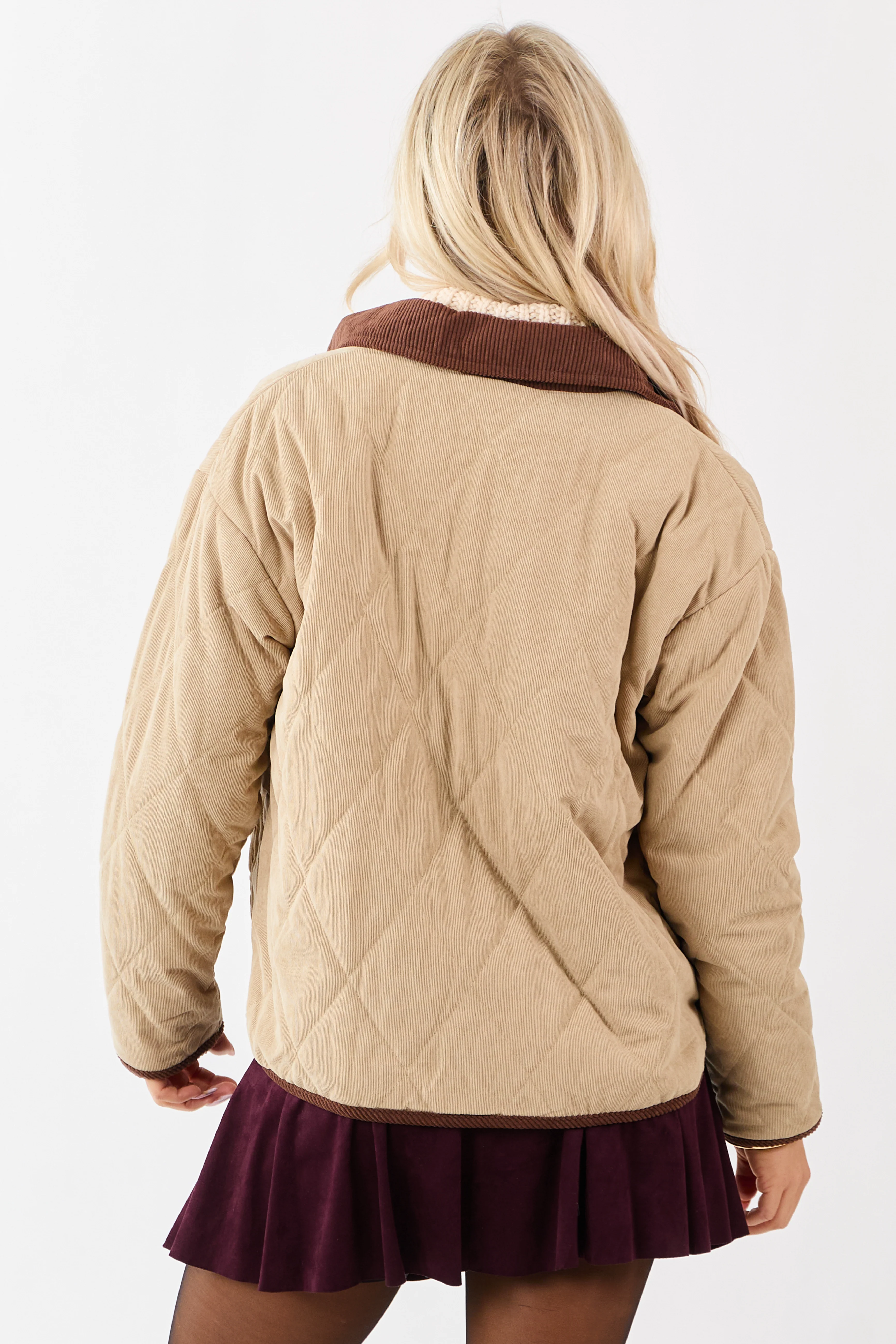 Entro Beige Snap Button Down Collared Jacket - Image 5