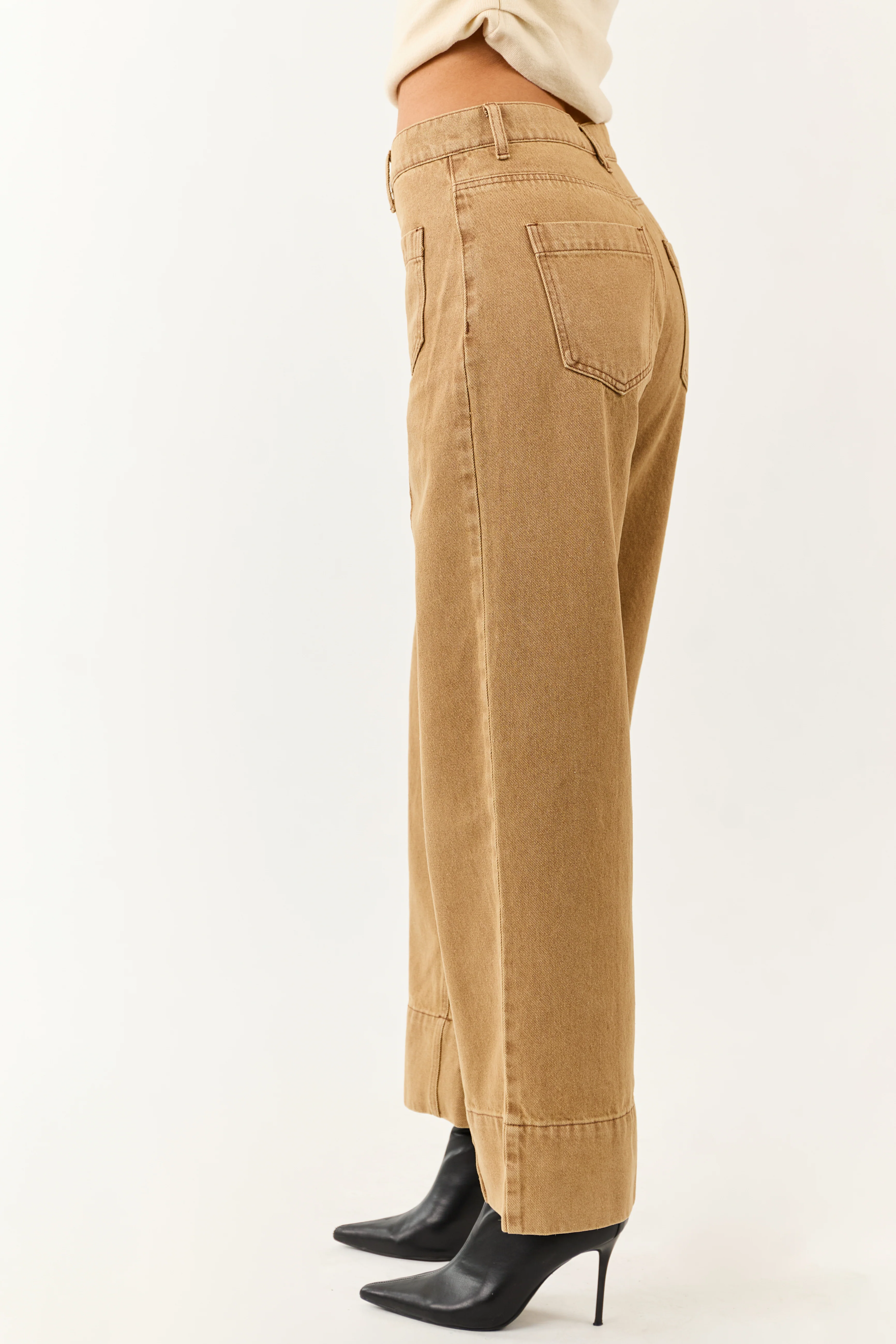 Entro Brown Sugar High Rise Straight Leg Denim Pants - Image 3