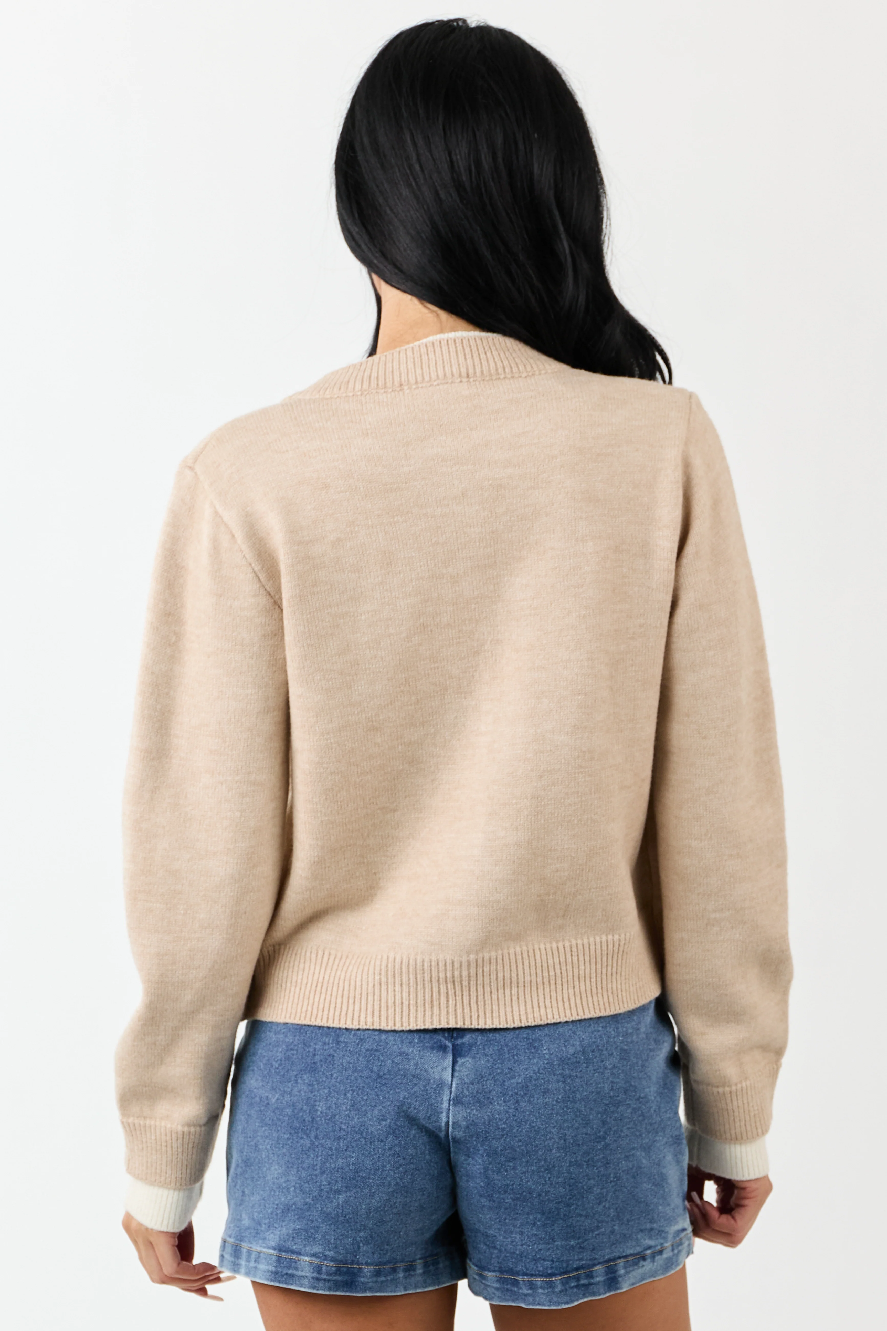 Entro Desert Sand And Vanilla Button Up Cardigan - Image 5