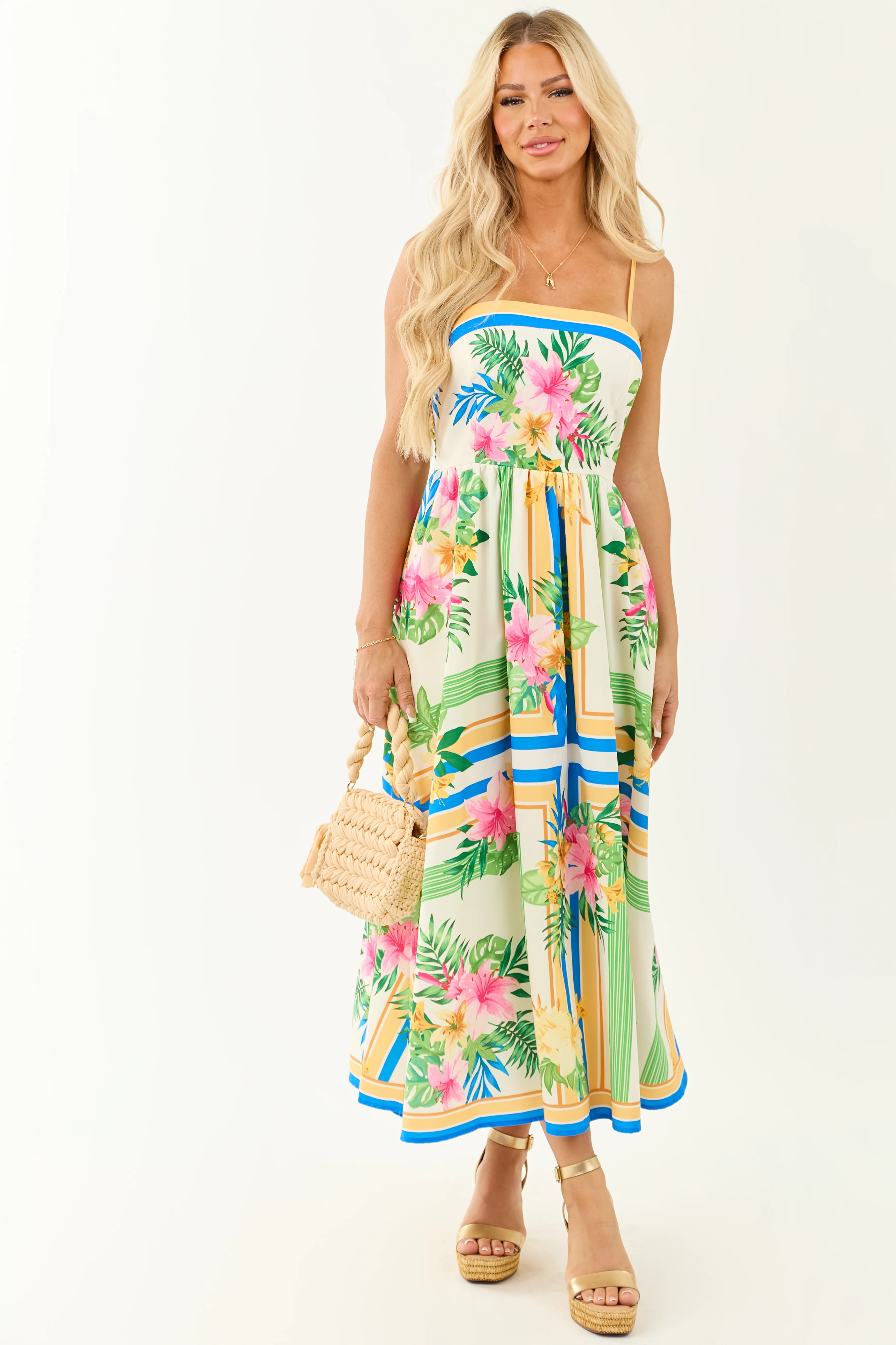Flying Tomato Ivory Vacation Print Maxi Dress - Image 3