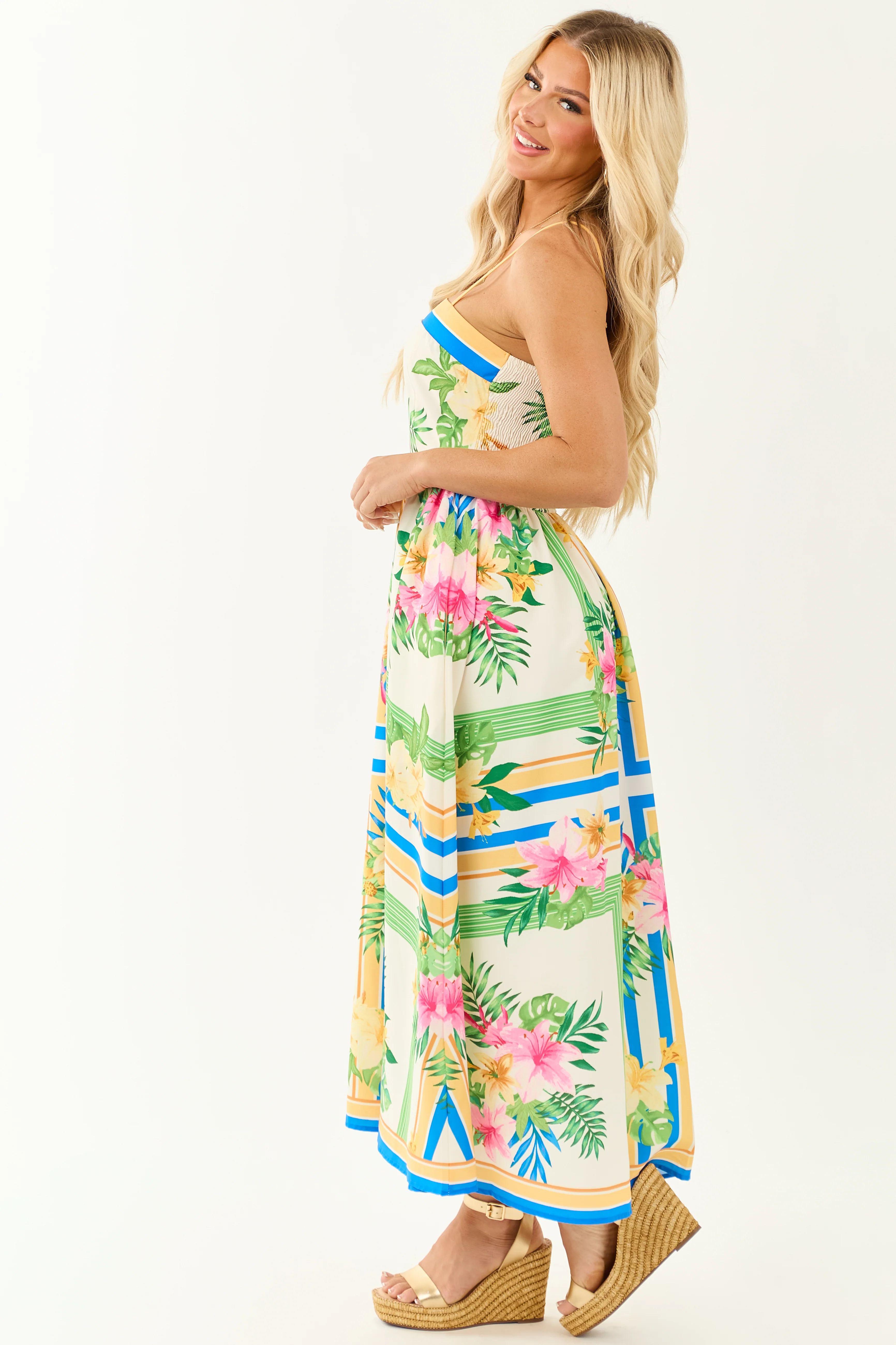 Flying Tomato Ivory Vacation Print Maxi Dress - Image 4