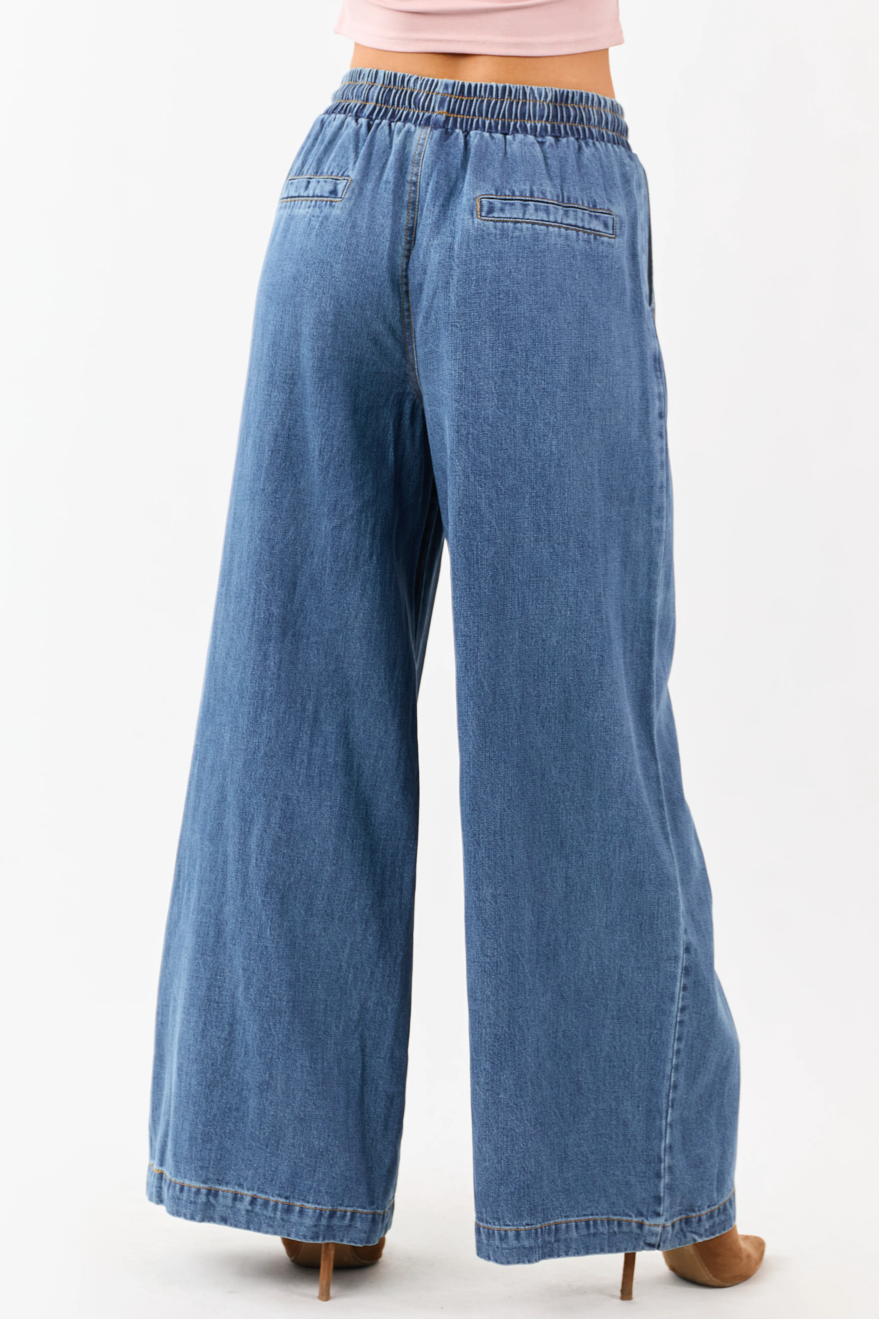 Flying Tomato Medium Wash Wide Leg Denim Pants - Image 4