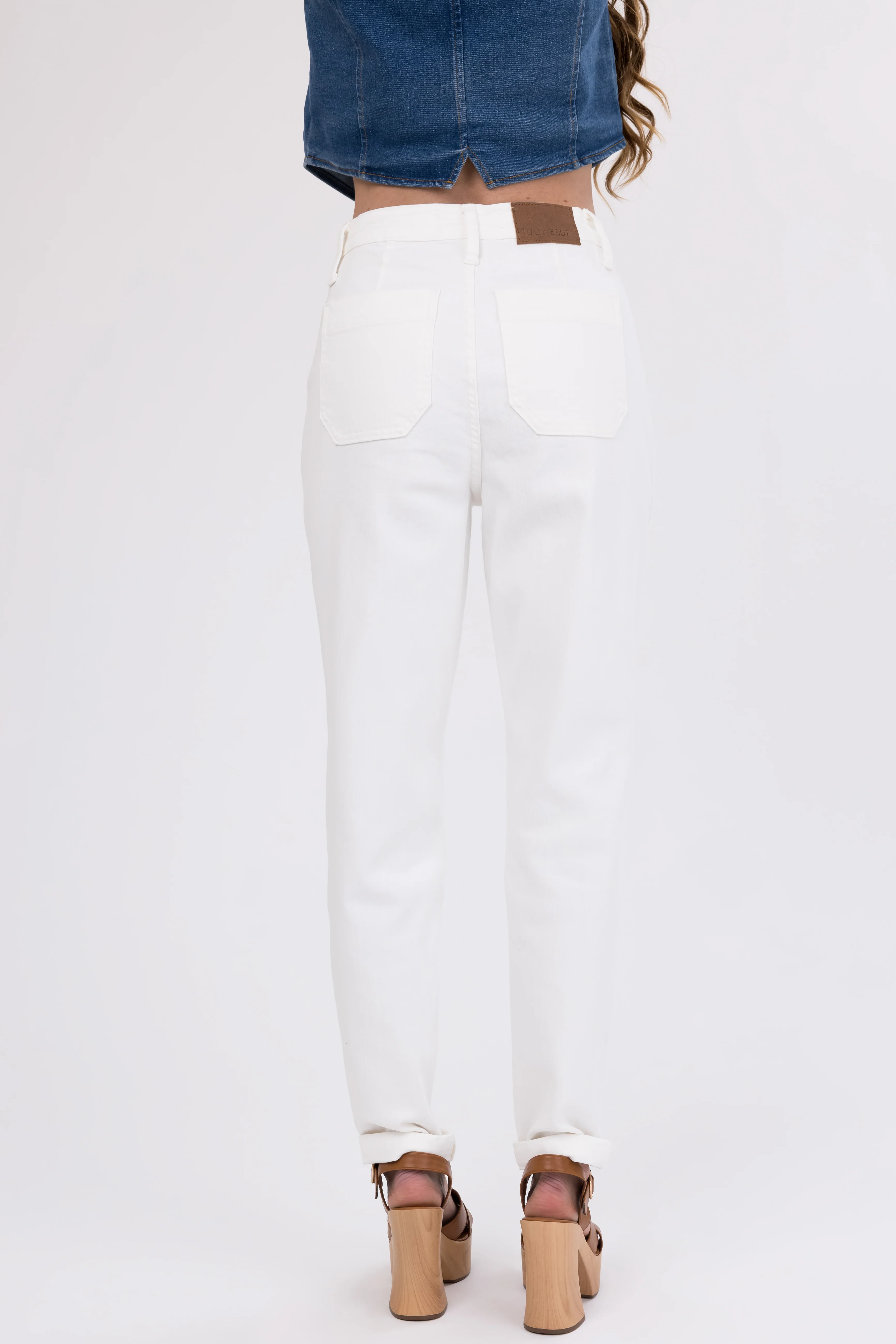 Judy Blue Ivory Drawstring High Waist Jeans - Image 5