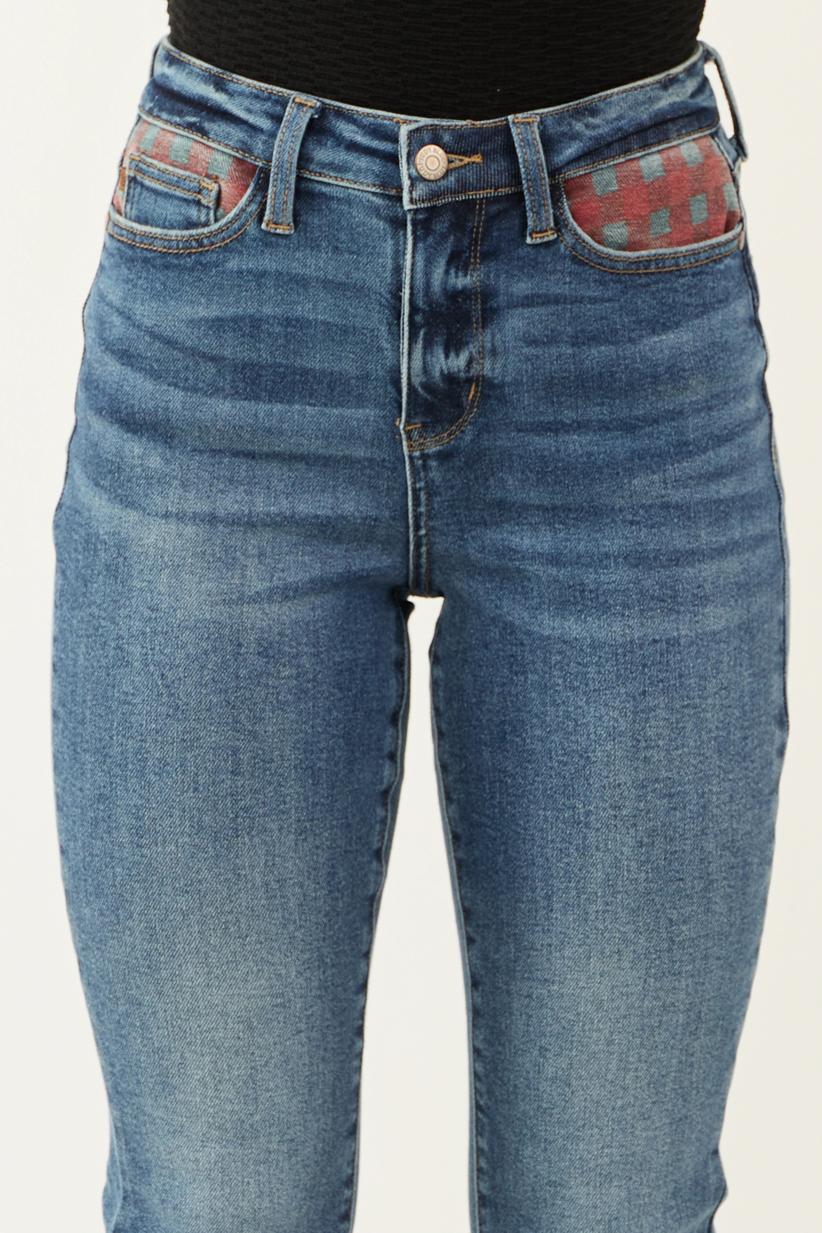 Judy Blue Medium Wash Denim Patch Detail Jeans - Image 7