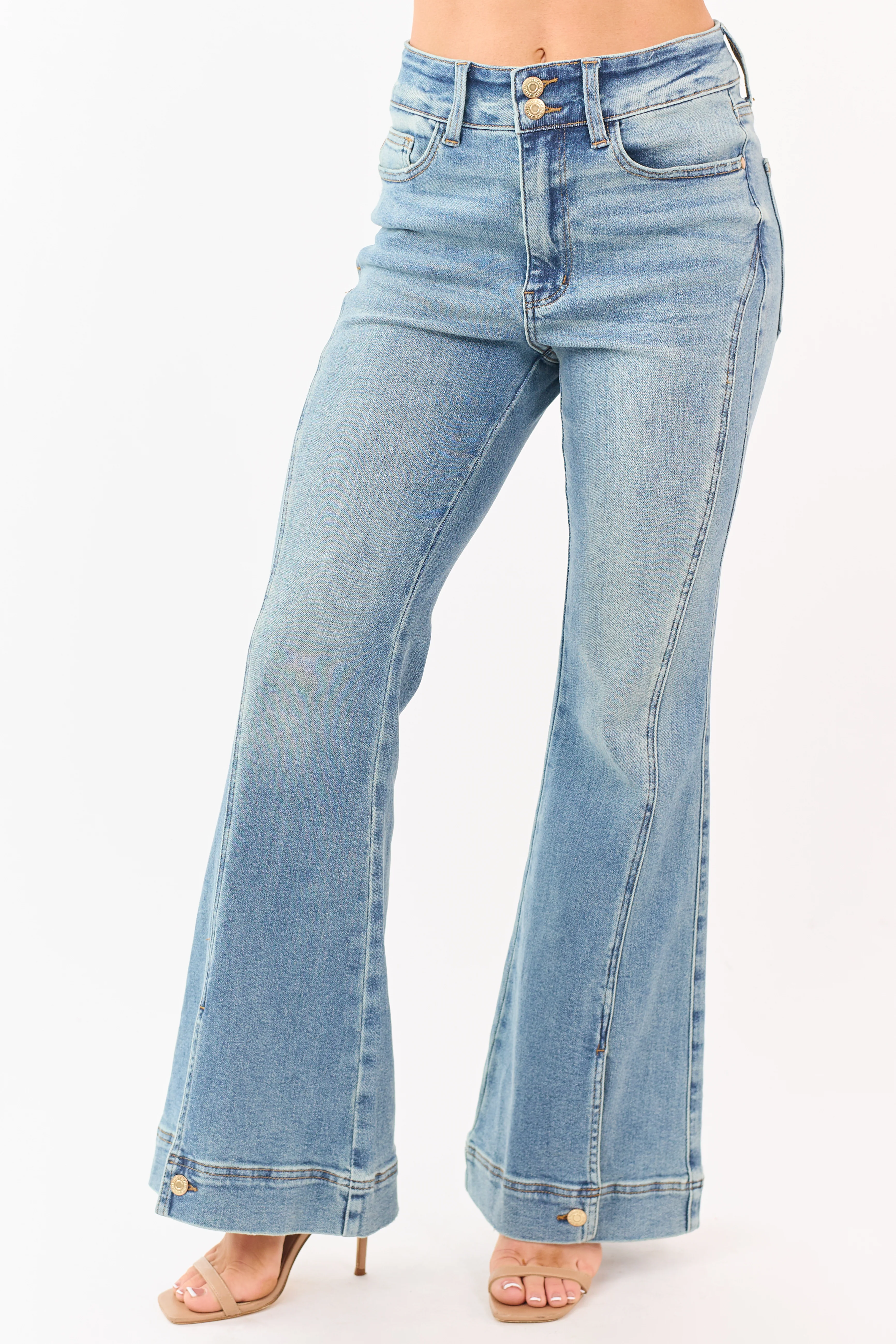 Judy Blue Vintage Wash Stretchy Flare Jeans - Image 2