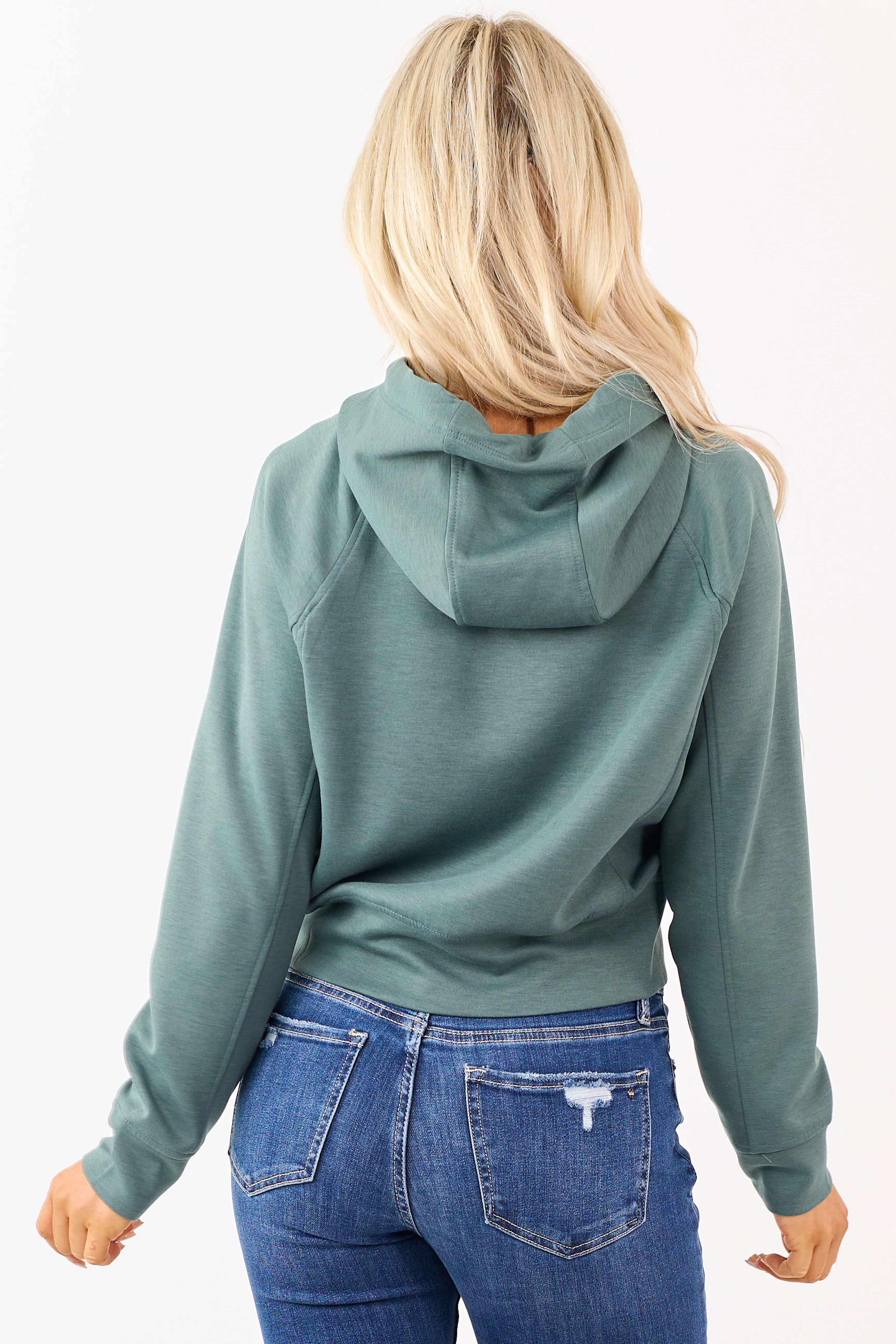 Juniper Soft Scuba Knit Drawstring Hoodie - Image 5