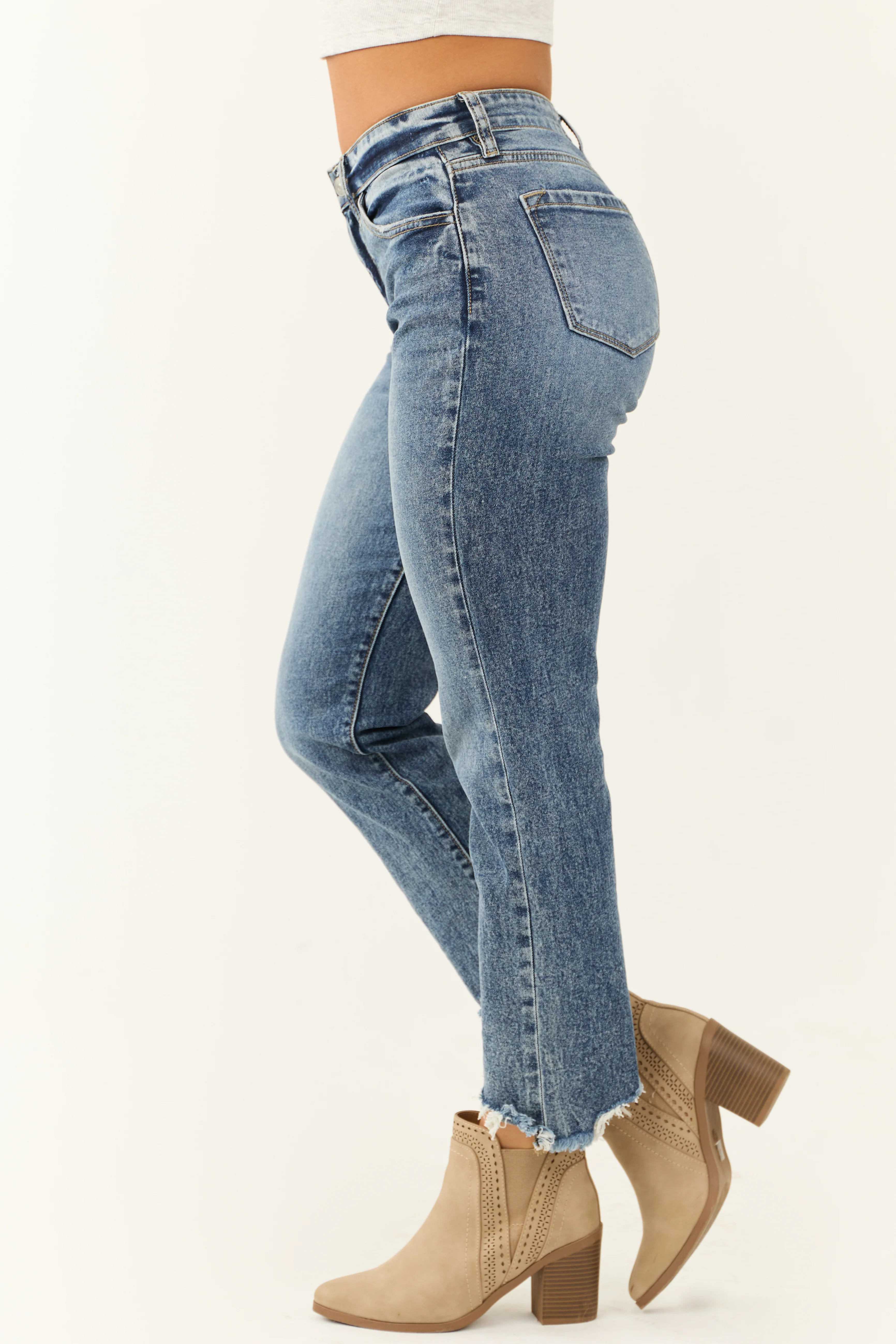 KanCan Dark Medium Wash Slim Straight Jeans - Image 4