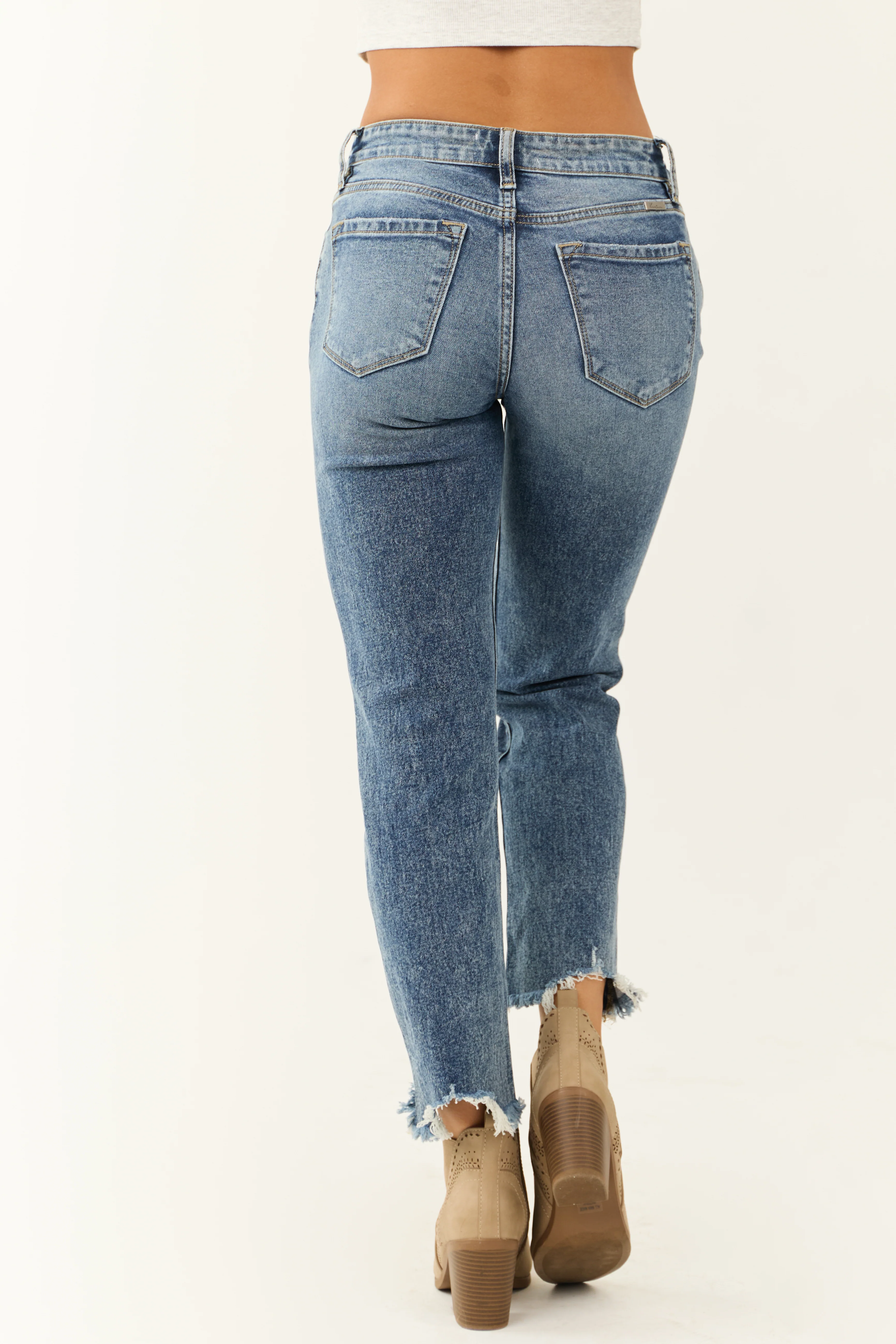 KanCan Dark Medium Wash Slim Straight Jeans - Image 5