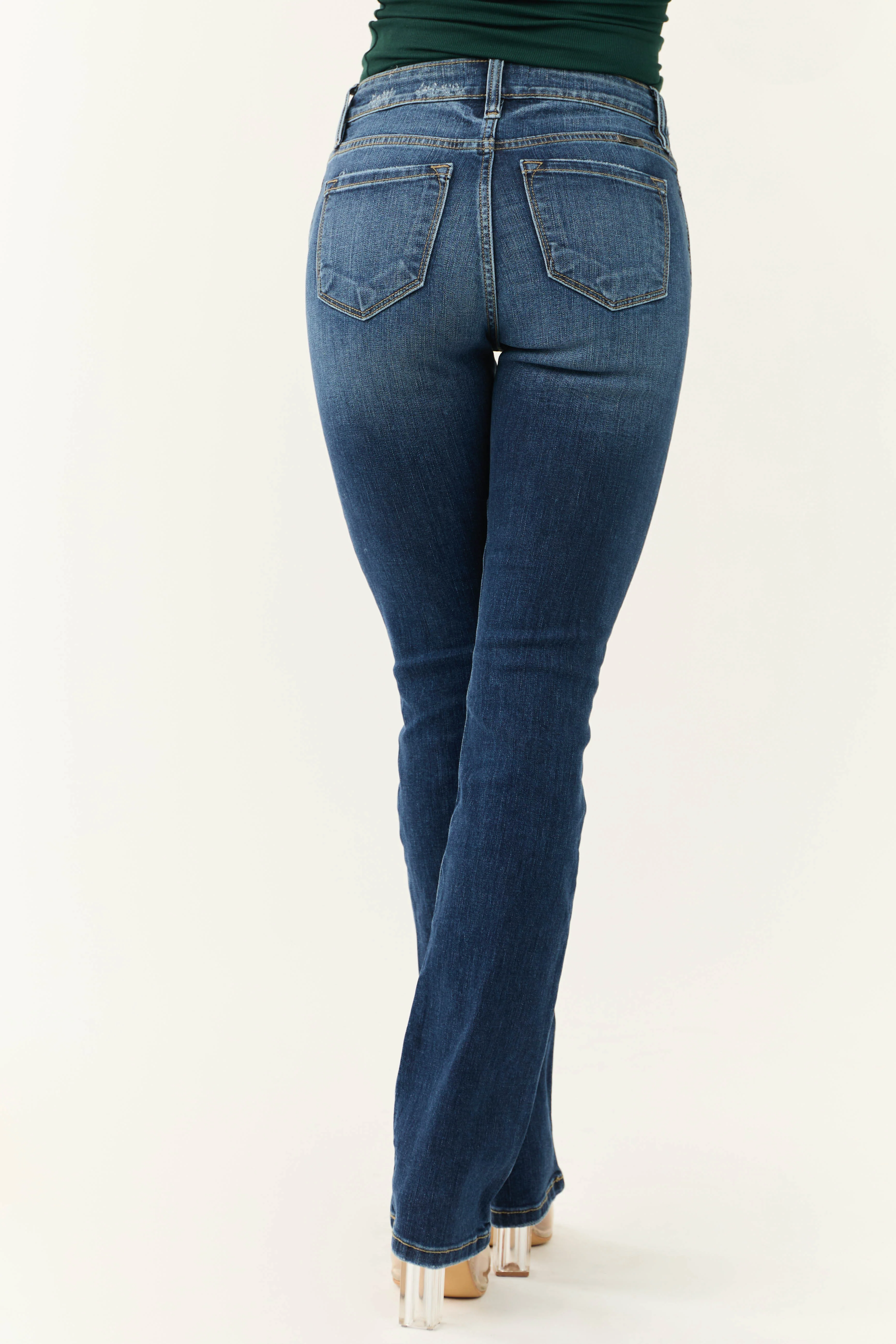 KanCan High Rise Dark Wash Skinny Bootcut Jeans - Image 4