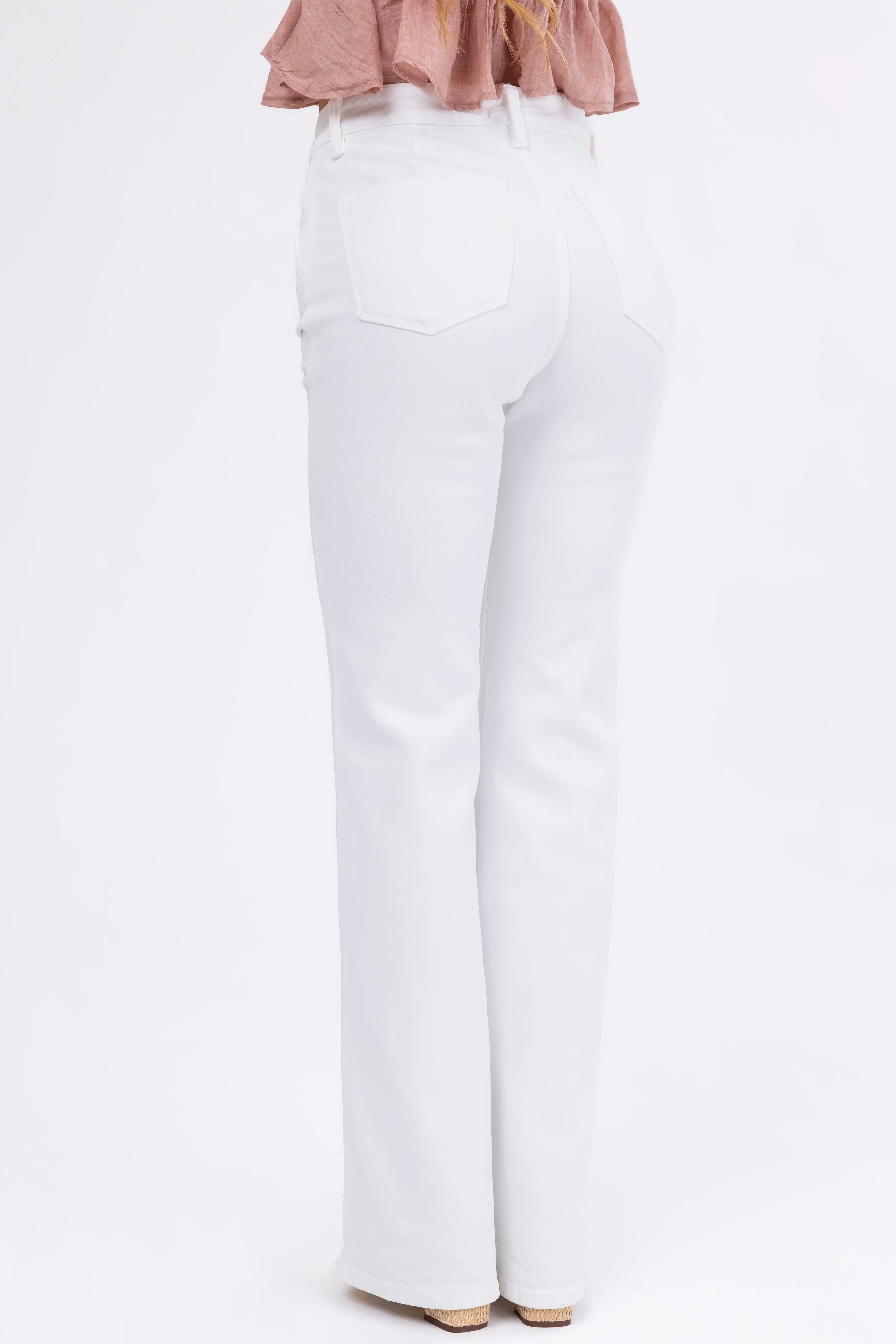 KanCan Off White Ultra High Rise Flare Jeans - Image 5