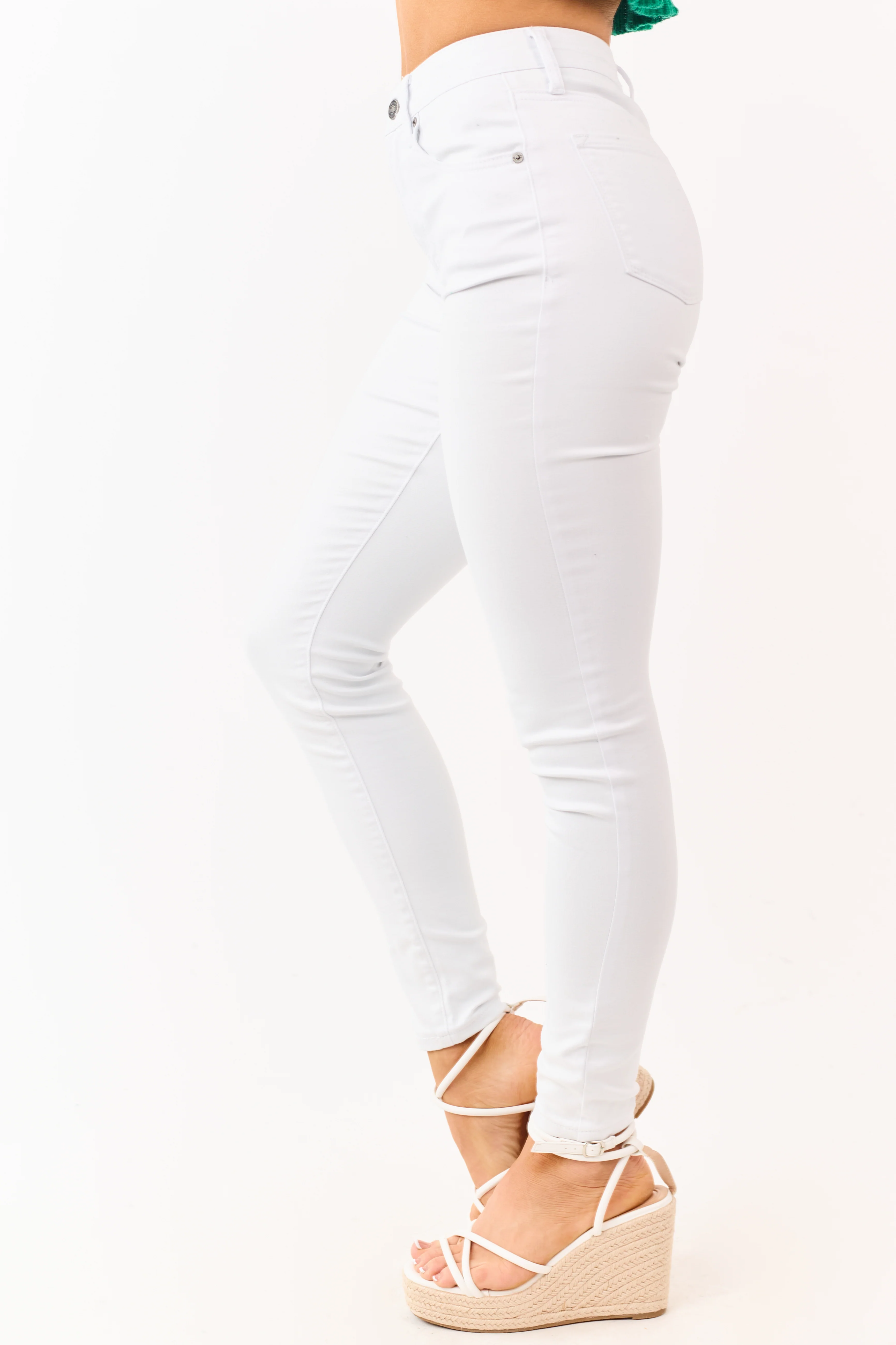 KanCan White Stretchy High Rise Skinny Jeans - Image 3