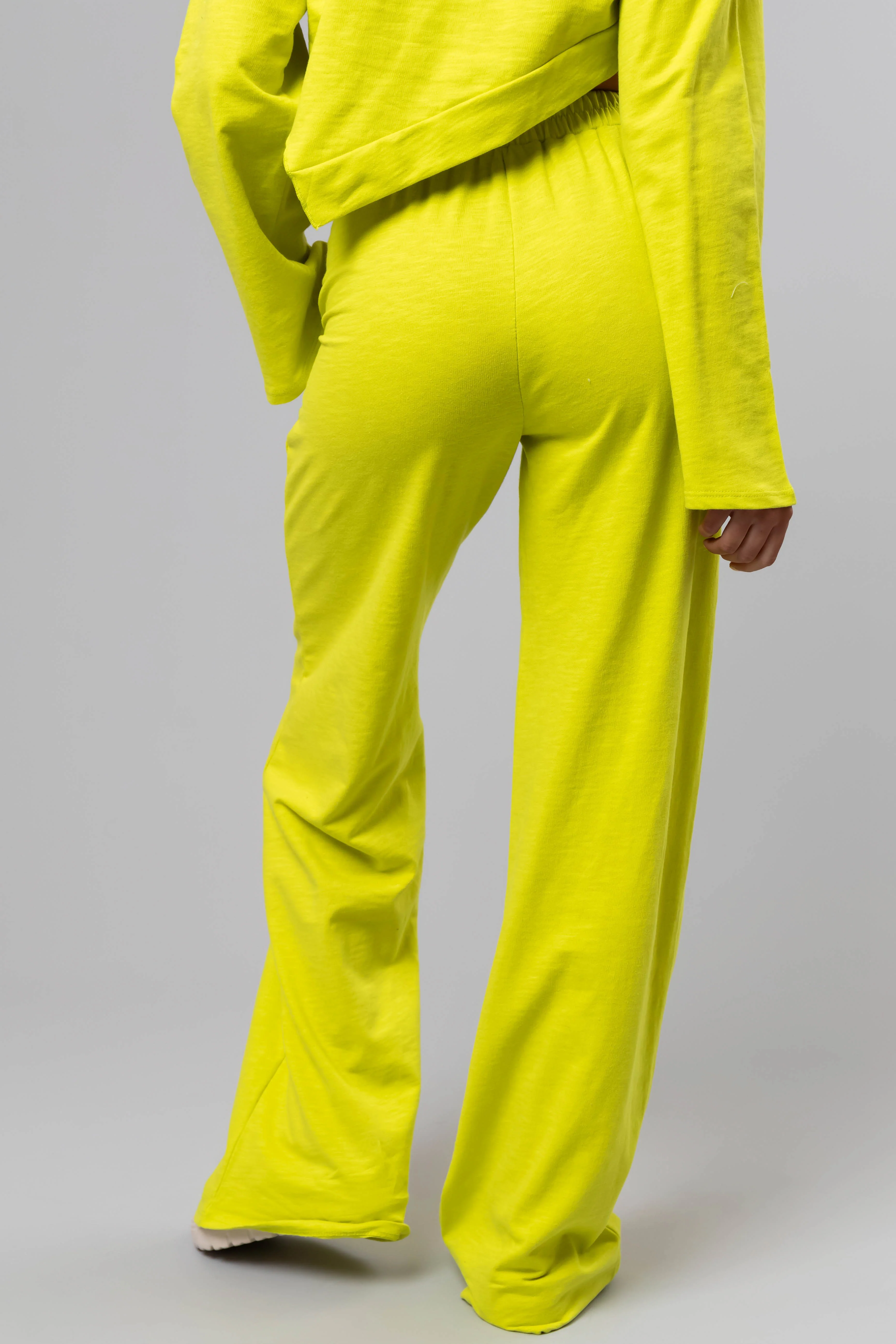 Lime Long Sleeve Top and Wide Leg Pants Set - Image 5