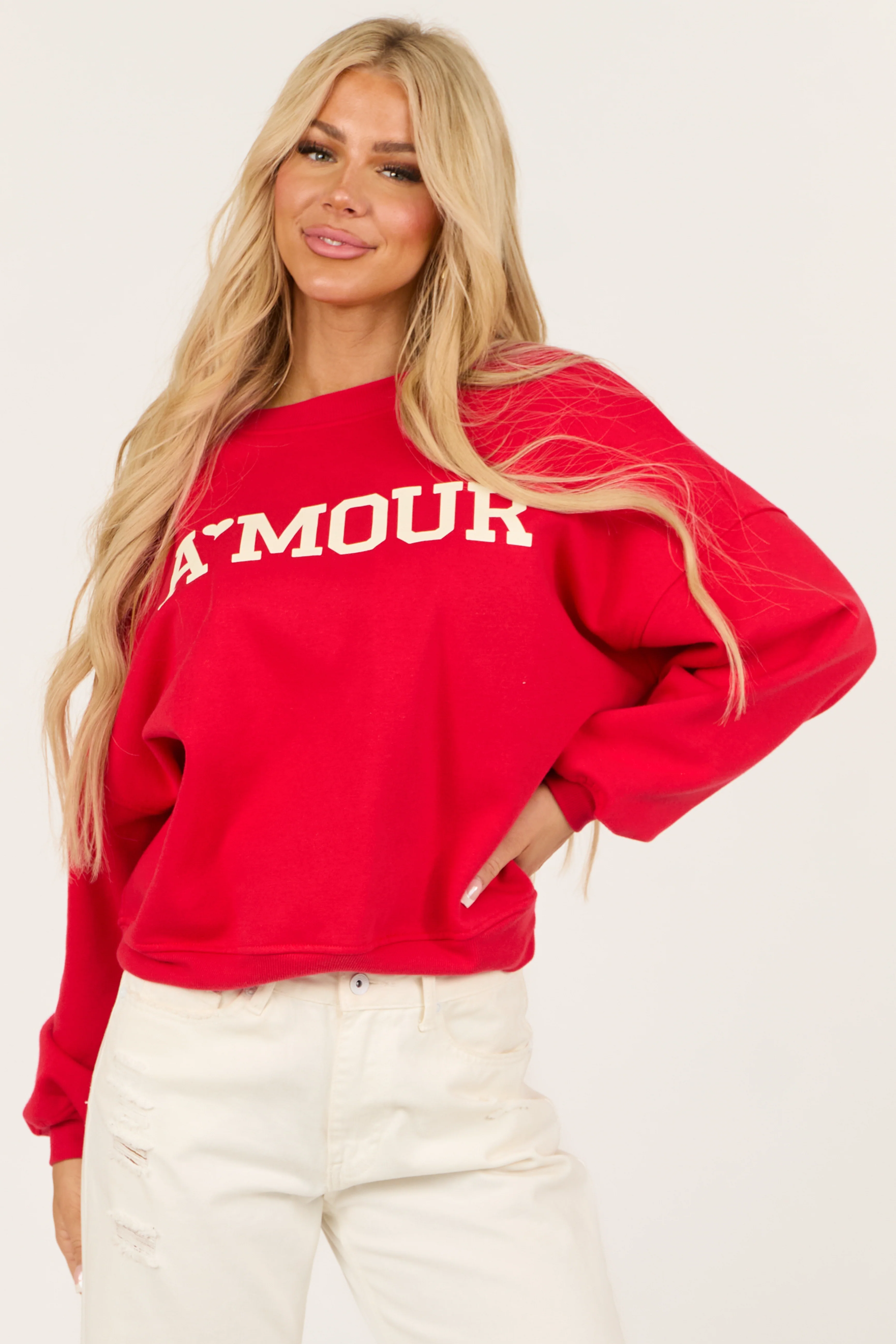 Lipstick 'Amour' Graphic Long Sleeve Sweatshirt - Image 2