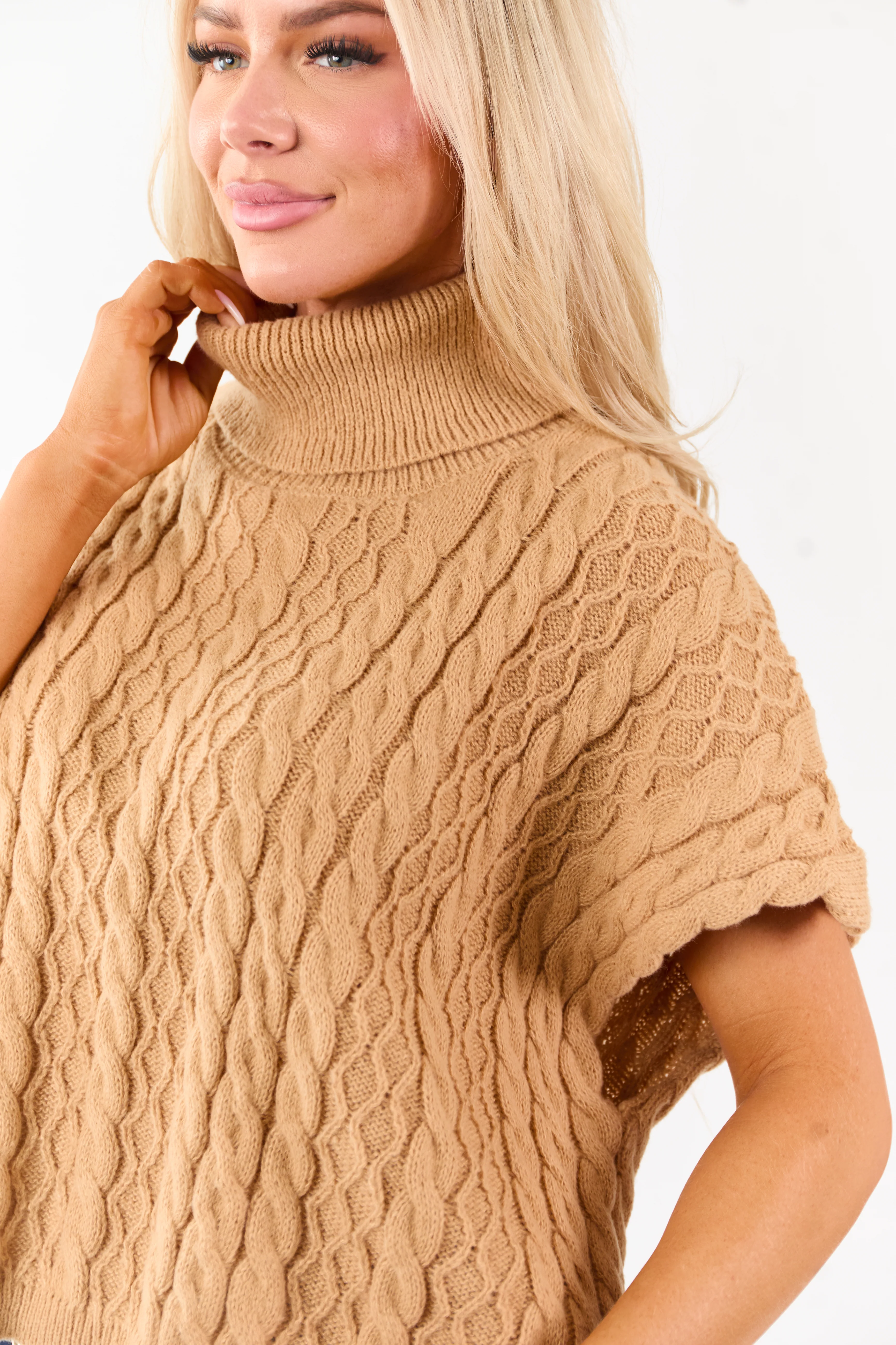 Lovelo Copper Cable Knit Turtleneck Sweater - Image 7