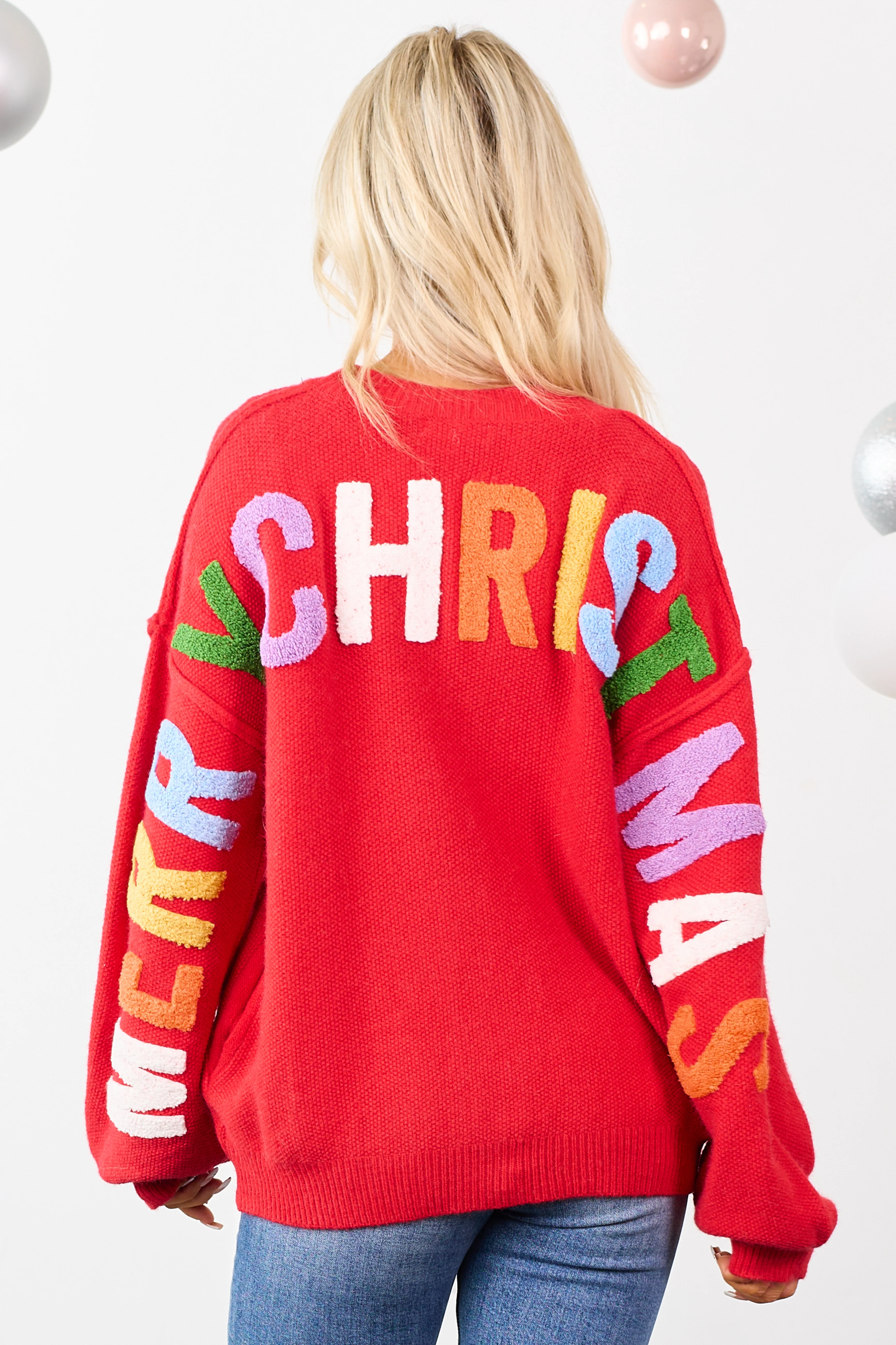 Mello Ruby 'Ho Ho Ho' Lettering Sweater Cardigan - Image 8