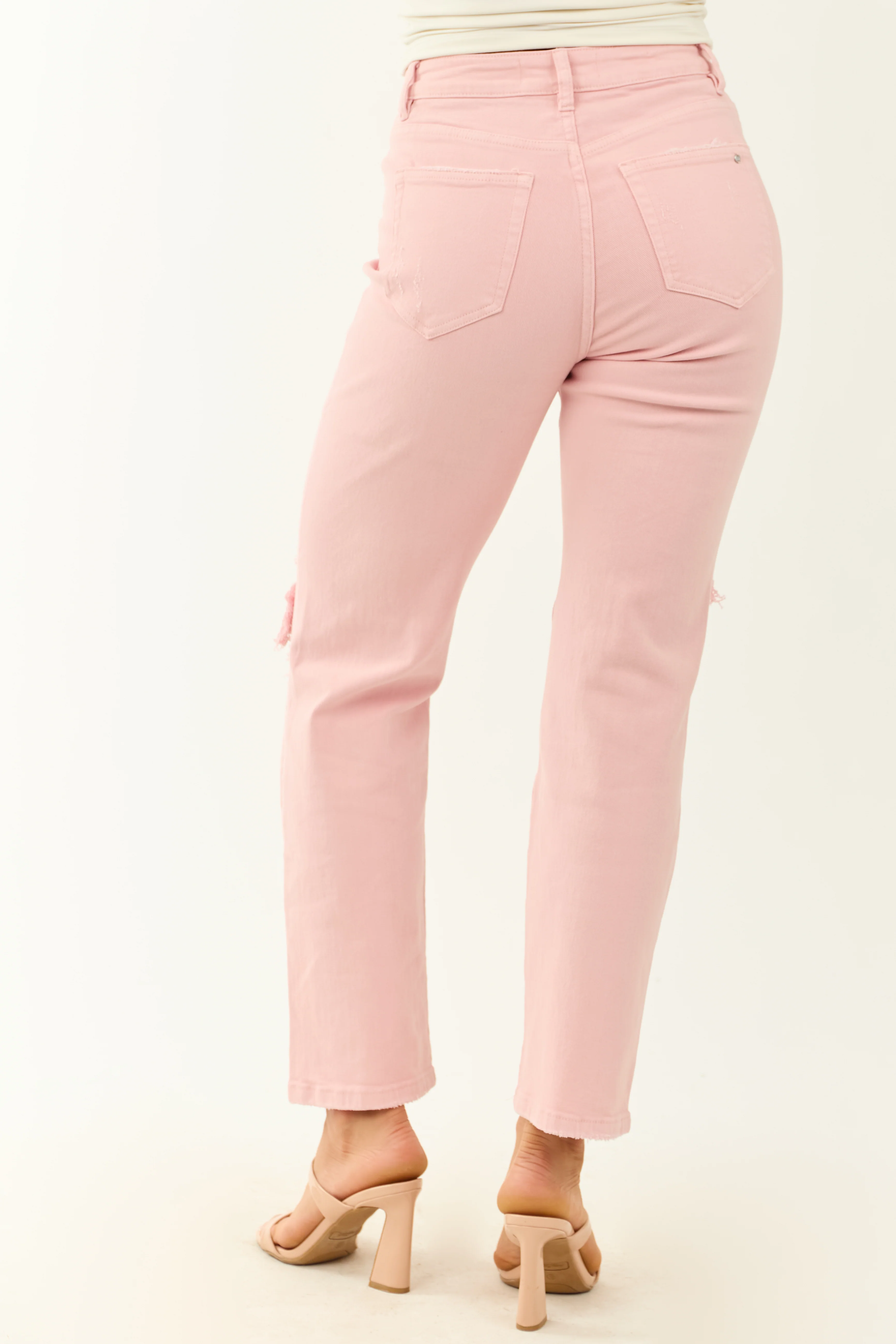 Mica Denim Cherry Blossom Stretchy Straight Jeans - Image 5