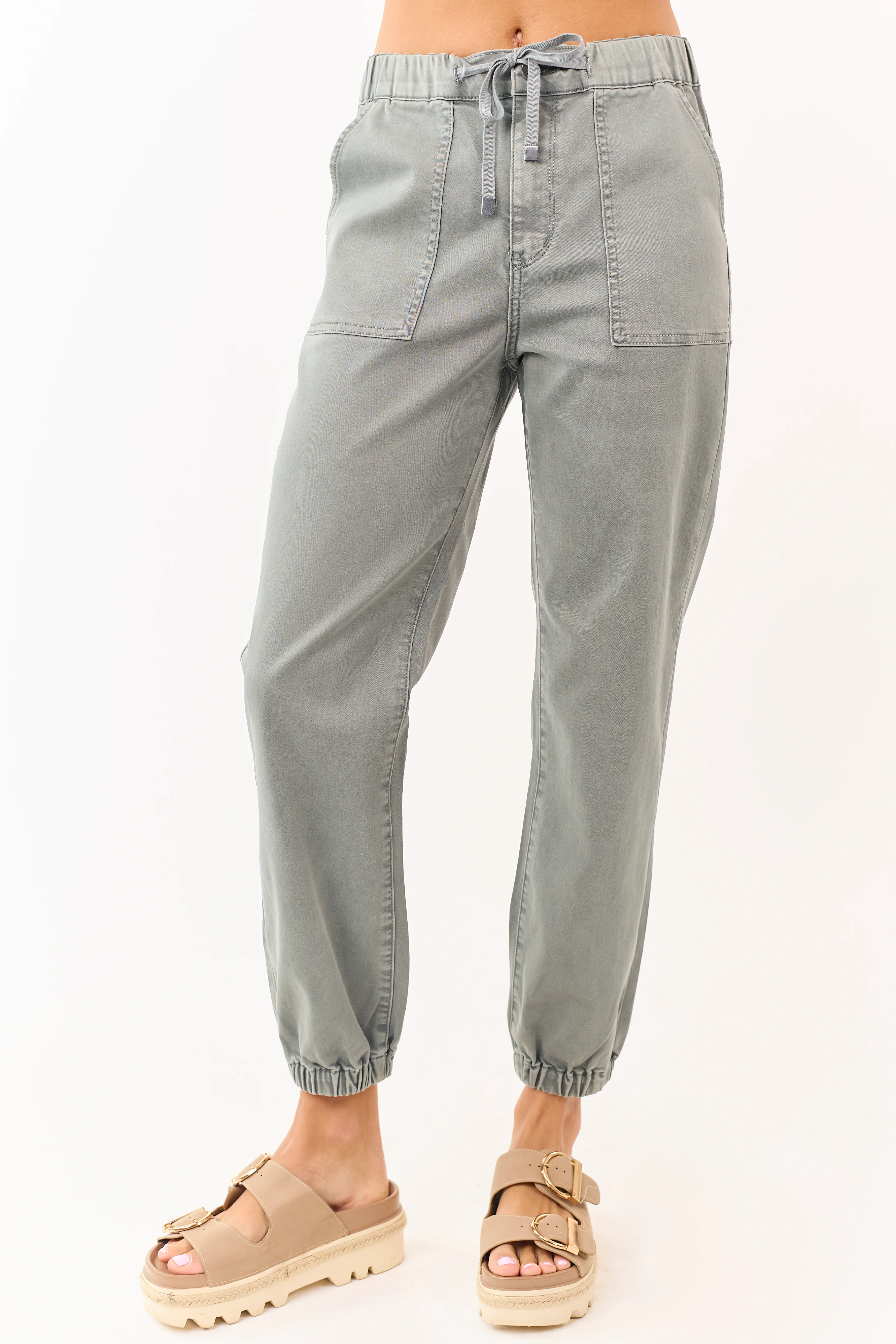 Mica Denim Faded Juniper Cropped Jogger Jeans - Image 2