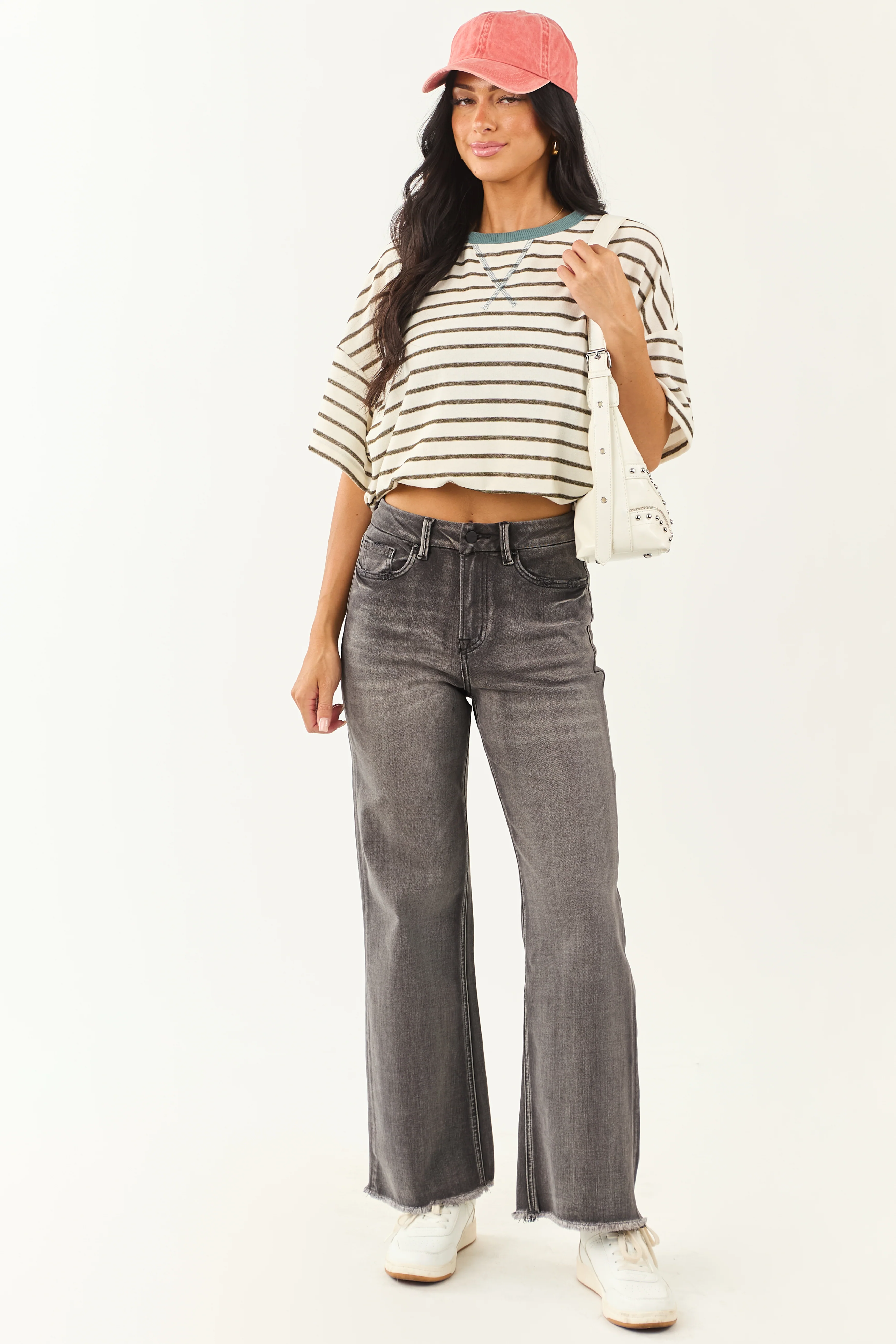 Mica Denim Graphite High Rise Stretchy Wide Leg Jeans - Image 3