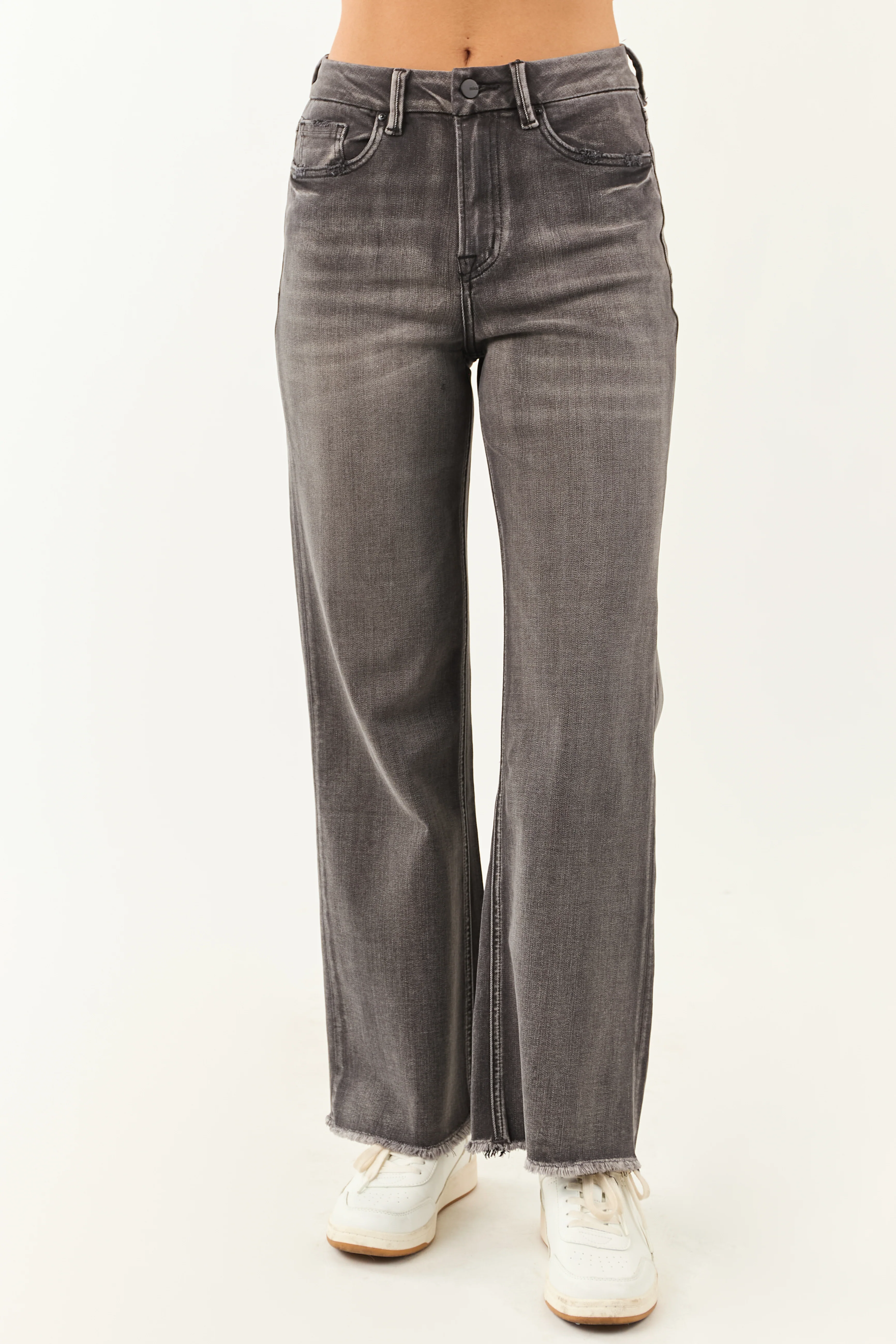 Mica Denim Graphite High Rise Stretchy Wide Leg Jeans - Image 4