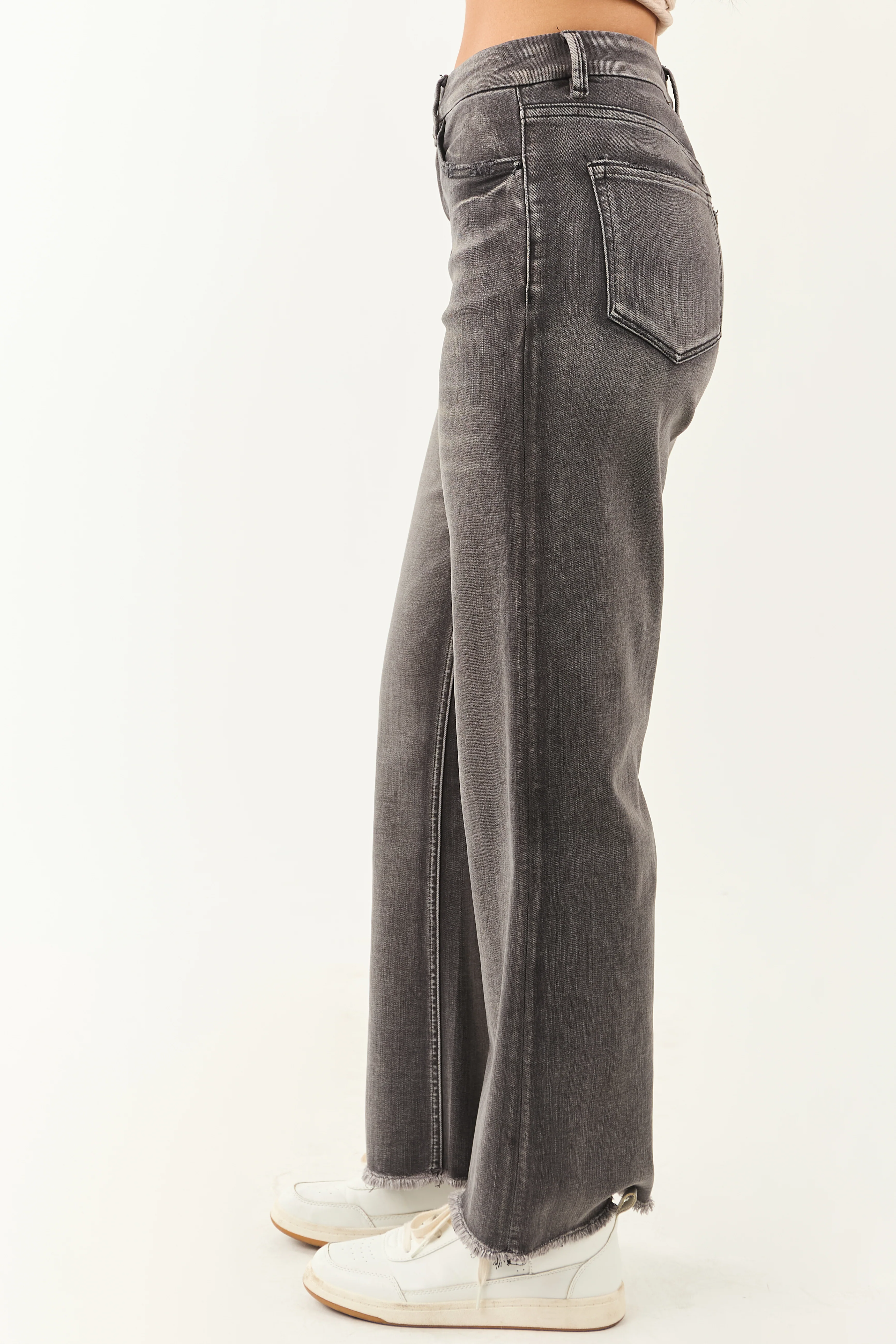 Mica Denim Graphite High Rise Stretchy Wide Leg Jeans - Image 7