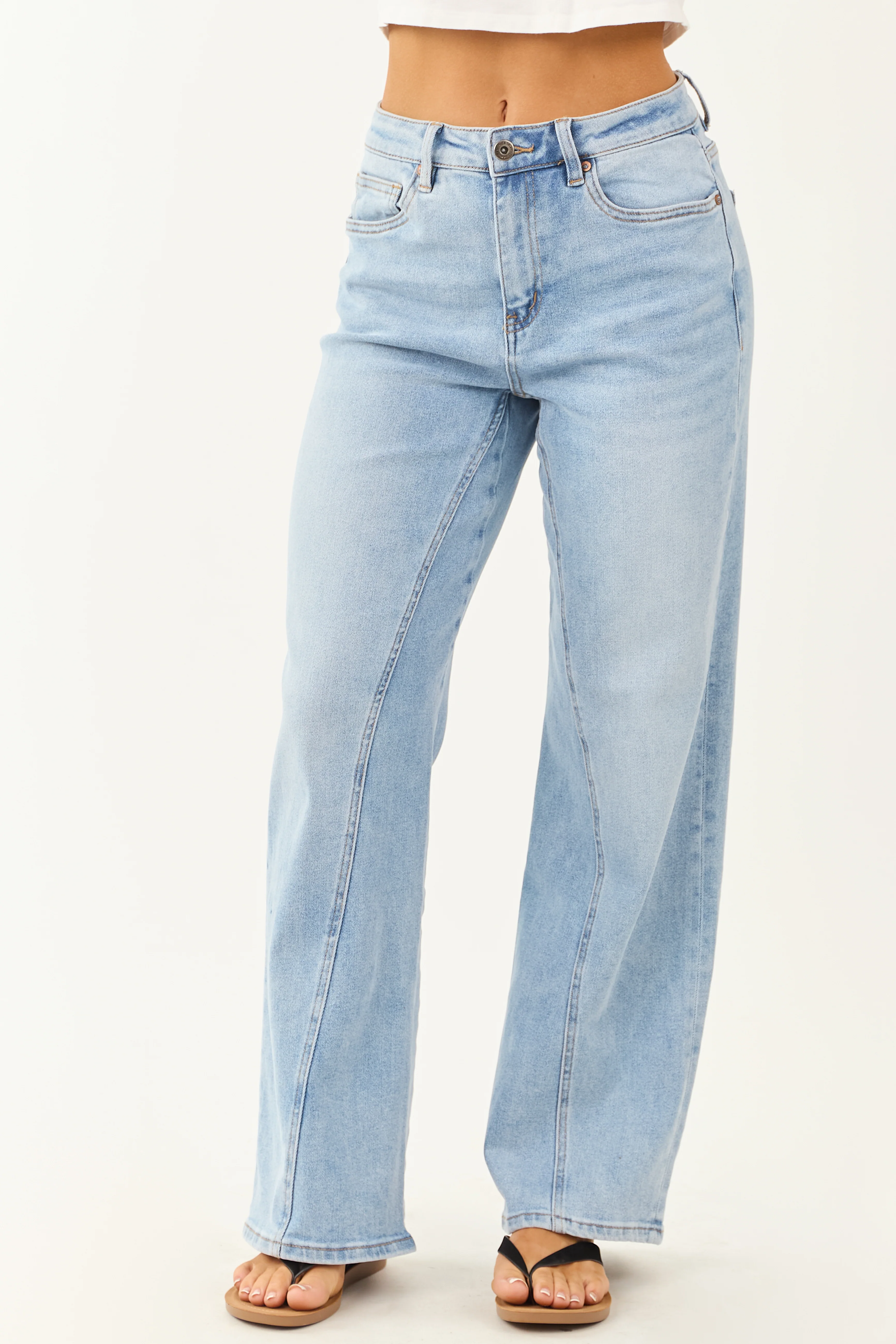 Mica Denim Light Wash Stretchy Straight Leg Jeans