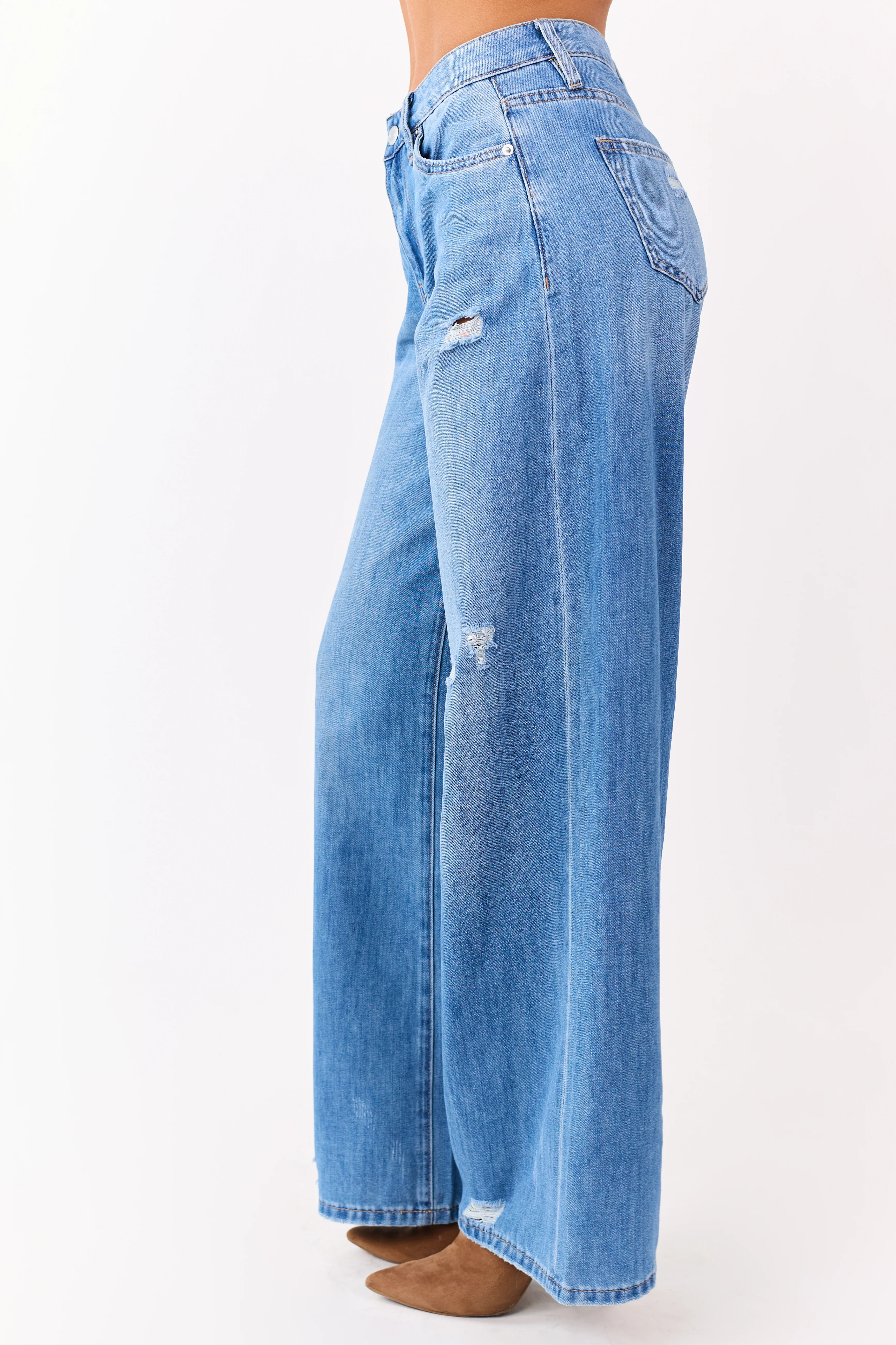 Mica Denim Medium High Rise Super Wide Leg Jeans - Image 3