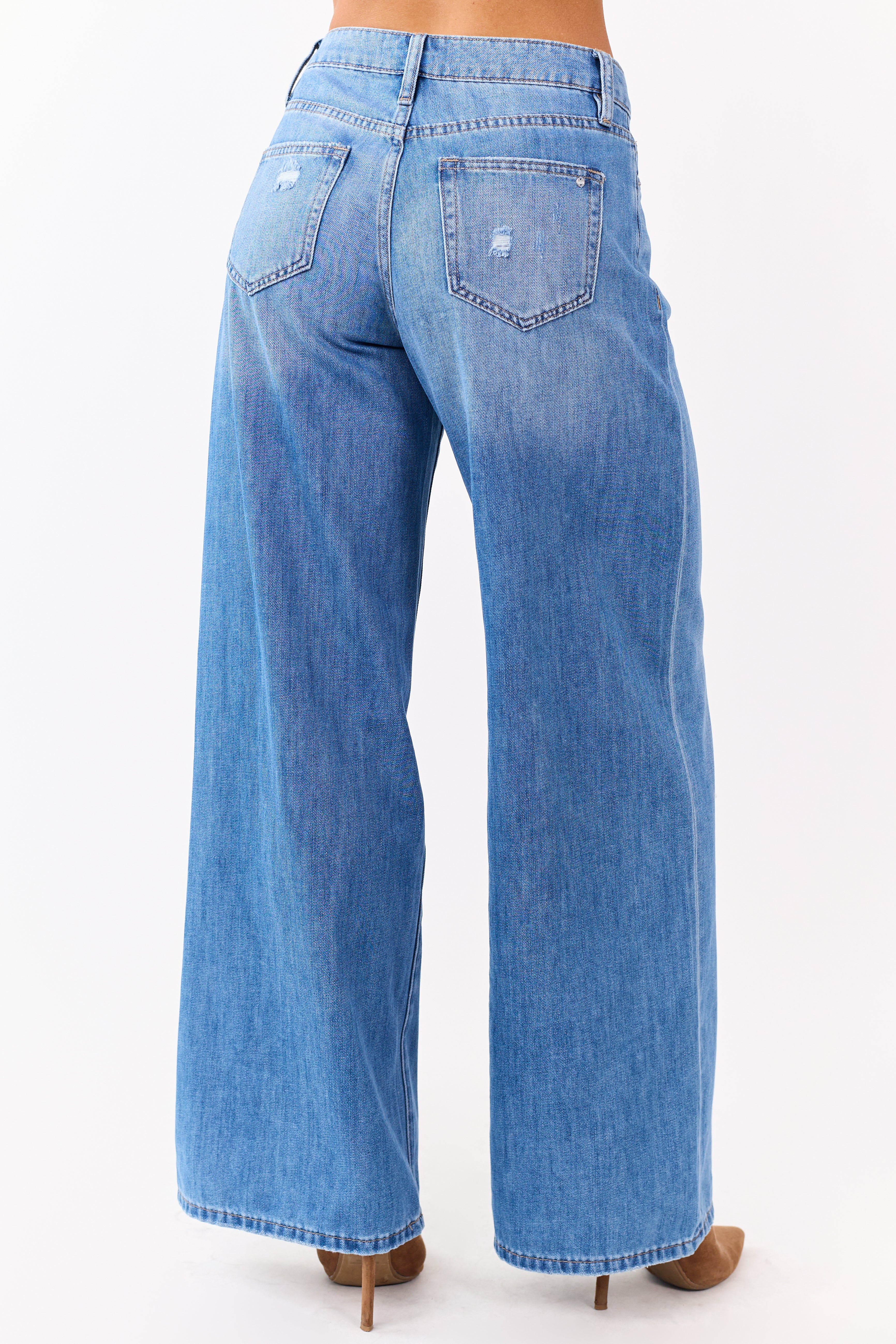 Mica Denim Medium High Rise Super Wide Leg Jeans - Image 4