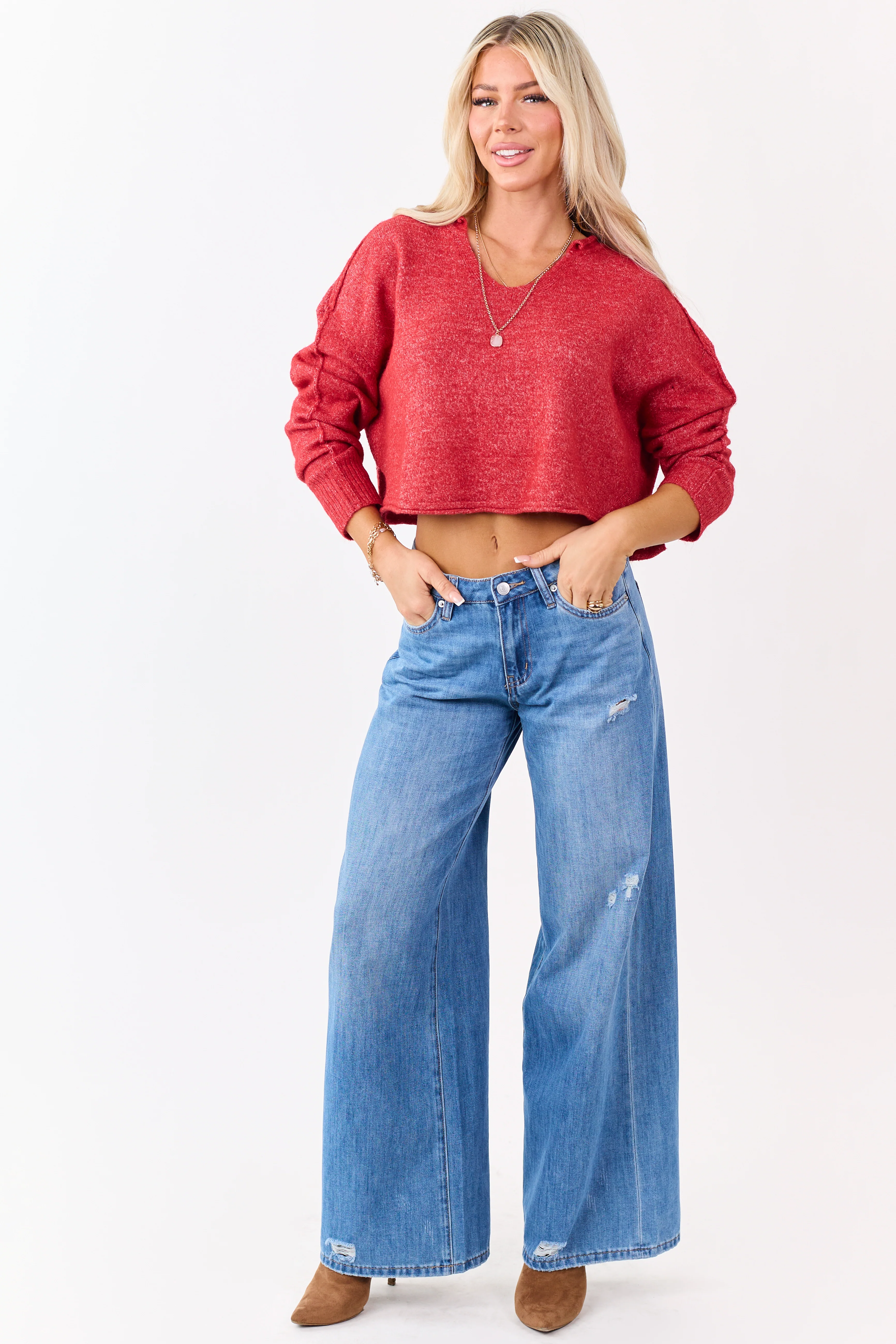 Mica Denim Medium High Rise Super Wide Leg Jeans - Image 6