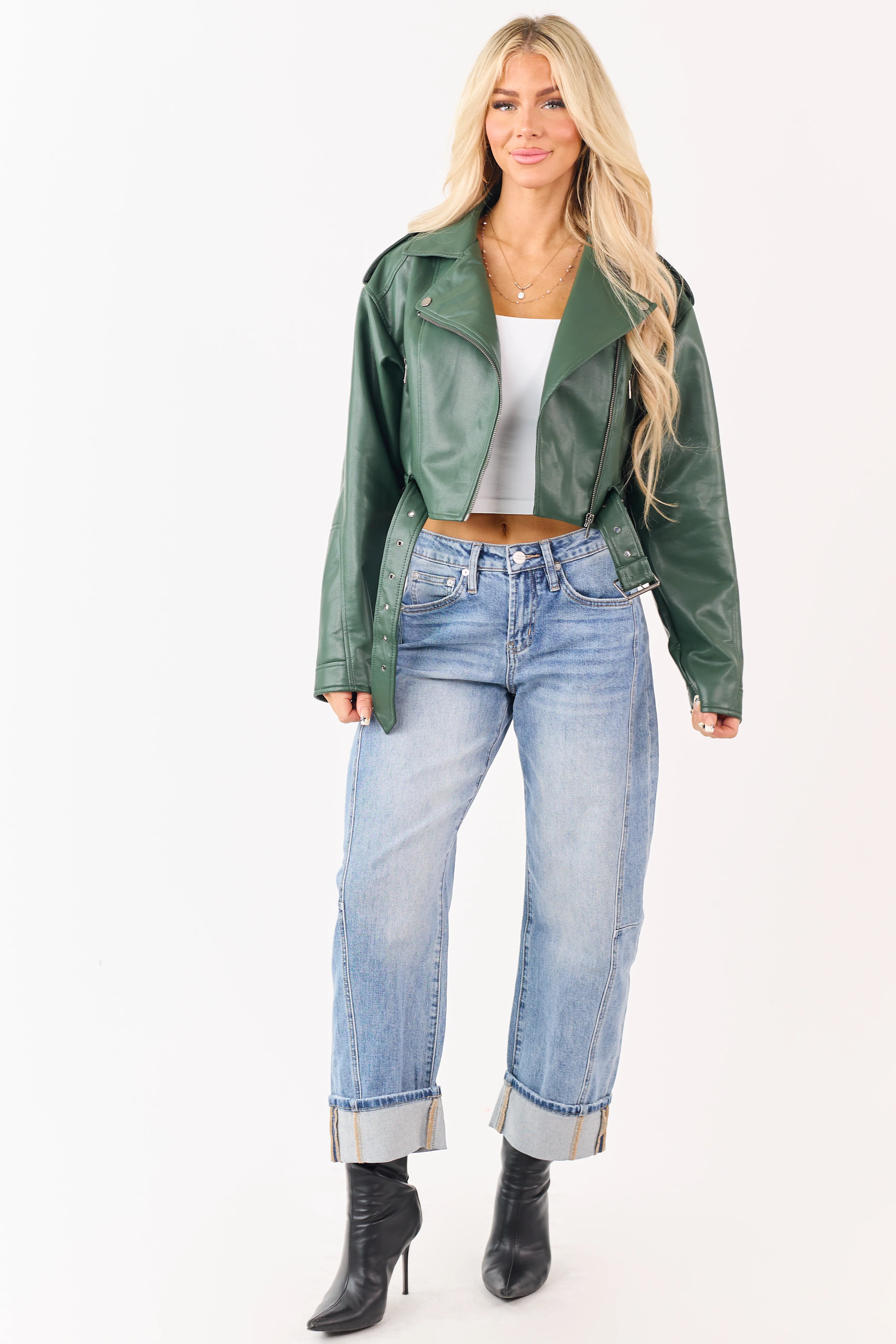 Mica Denim Medium Wash Cuffed Barrel Jeans - Image 6