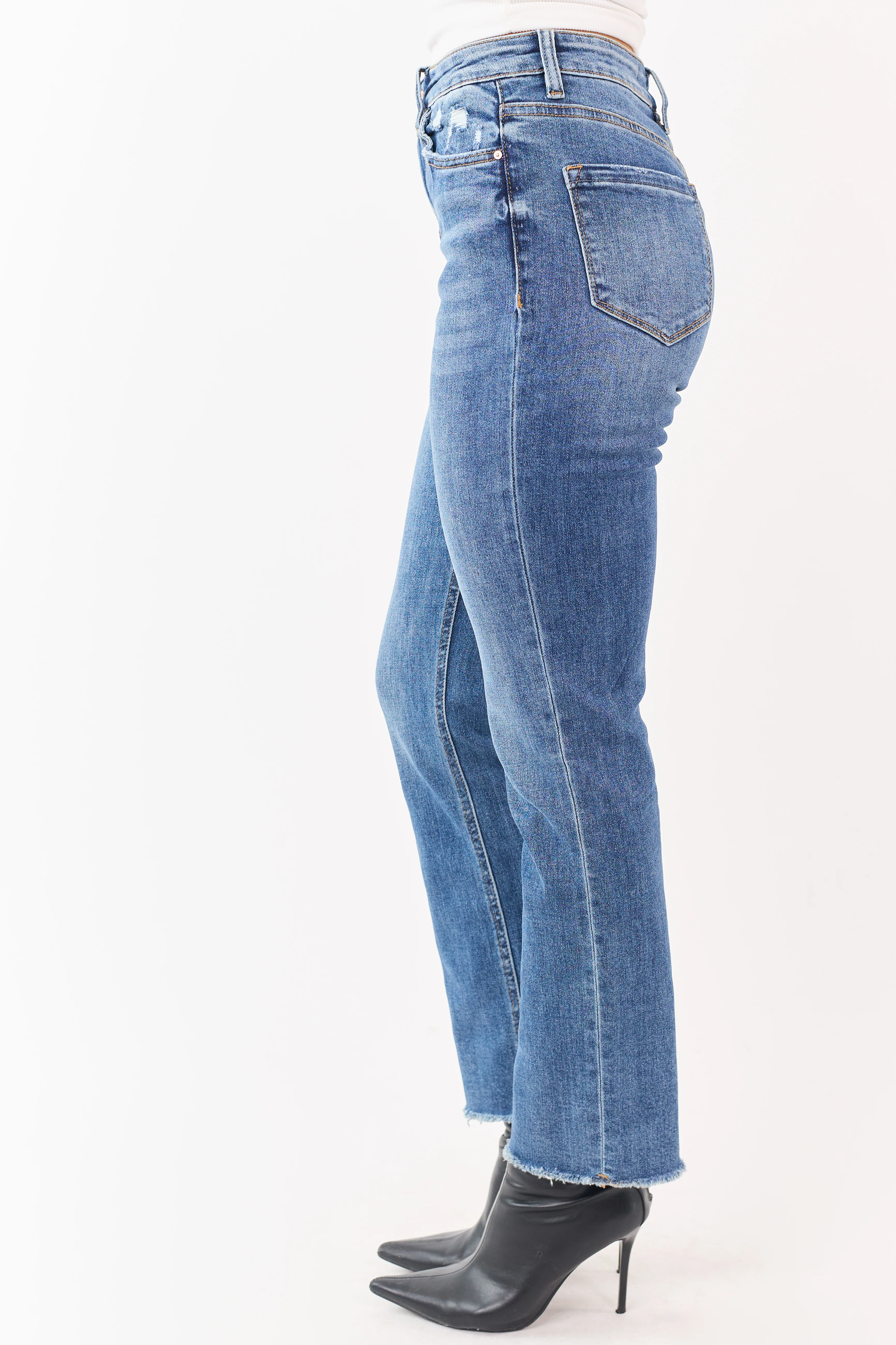 Mica Denim Medium Wash Stretchy Straight Jeans - Image 3