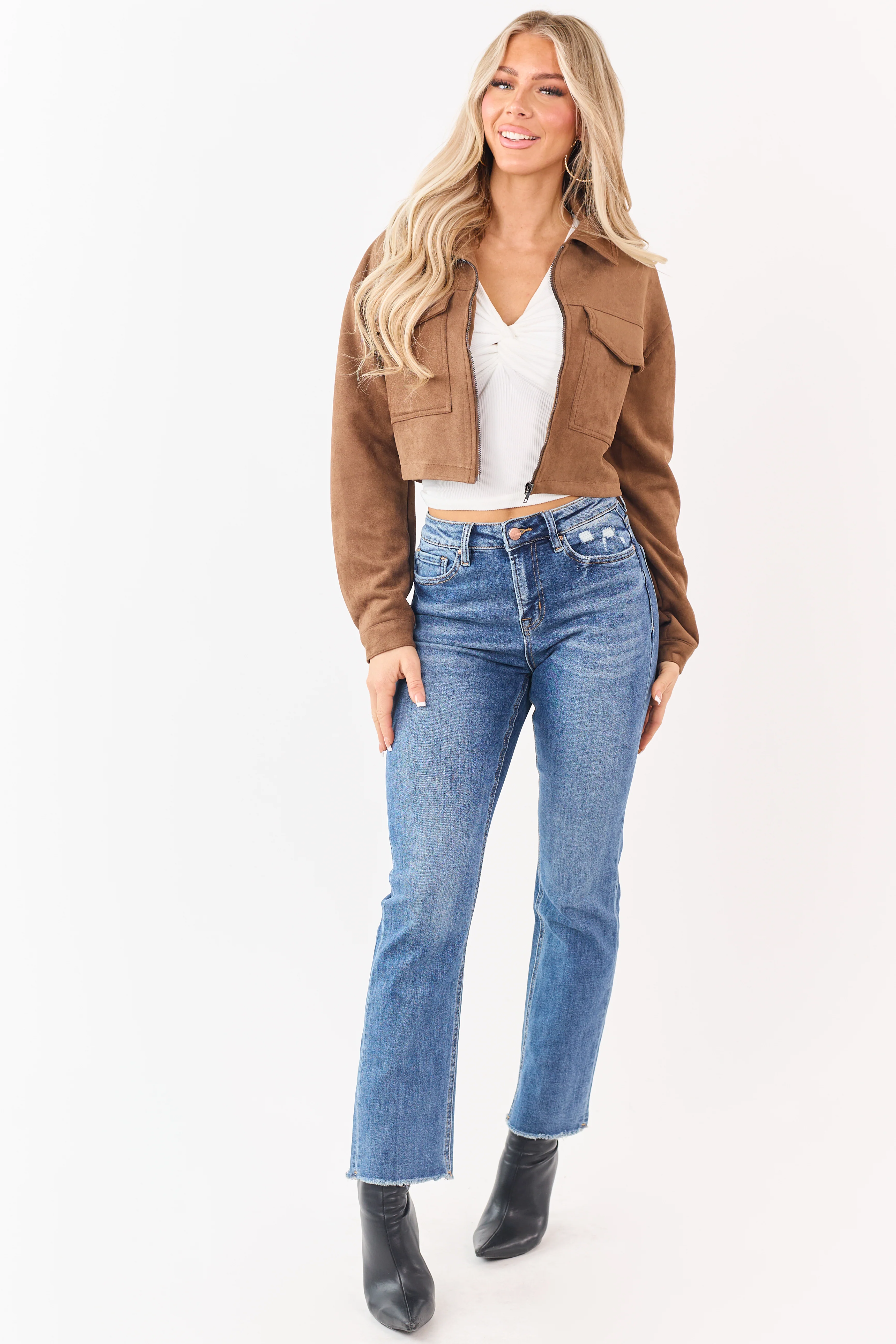 Mica Denim Medium Wash Stretchy Straight Jeans - Image 7