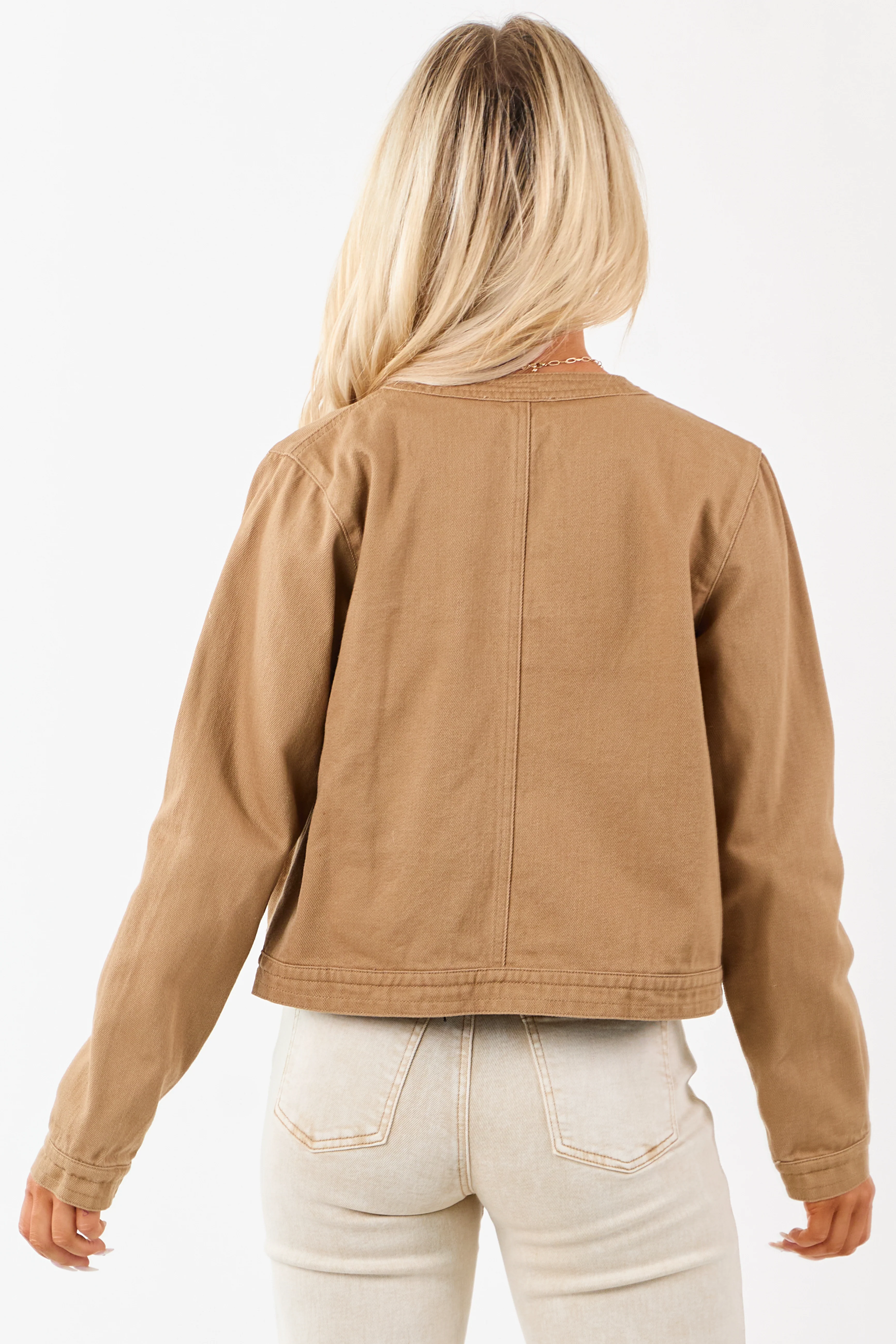 Peanut Twill Denim Button Down Jacket - Image 6