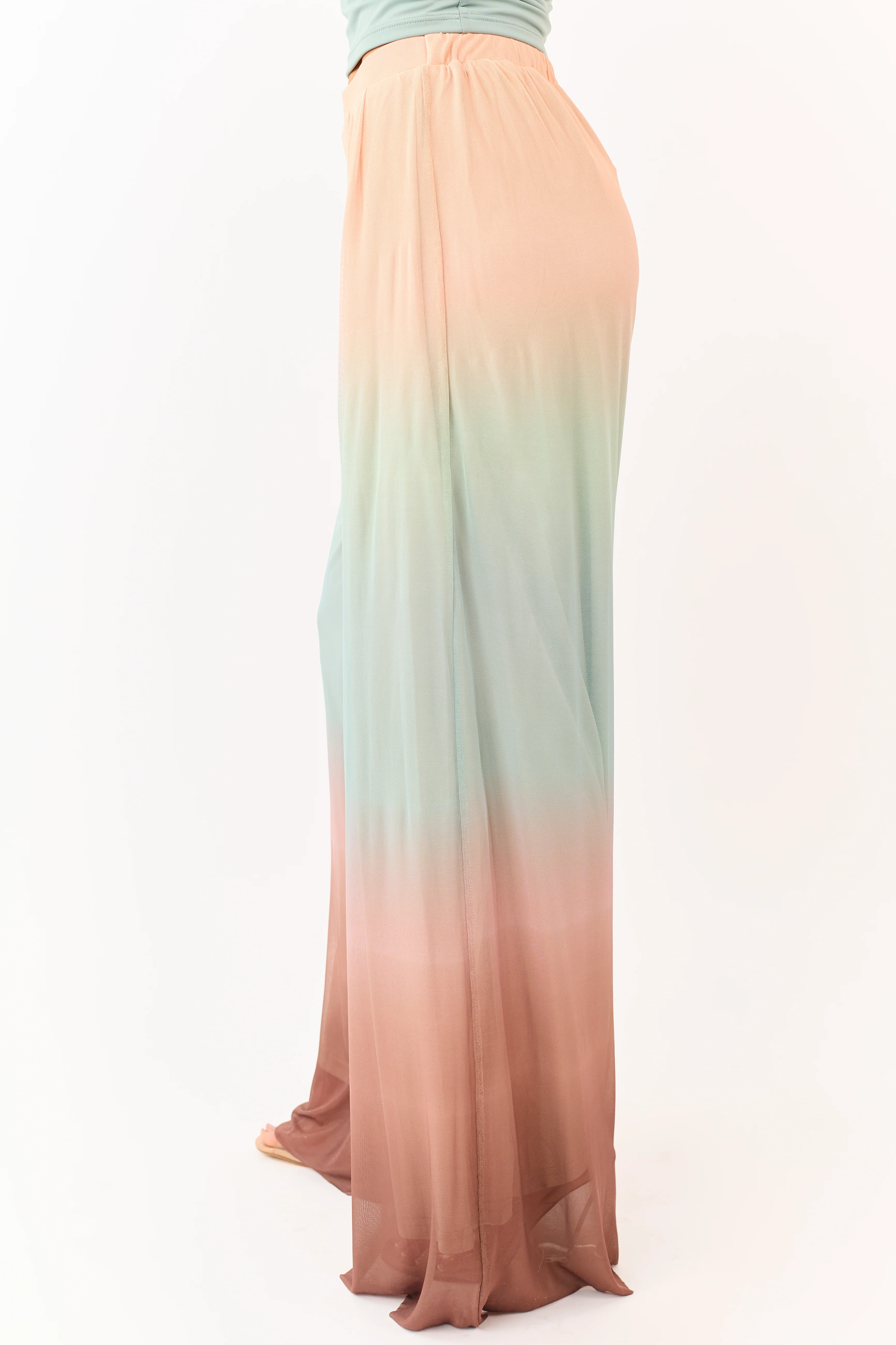 Promesa Multicolor Ombre Mesh Palazzo Pants - Image 3