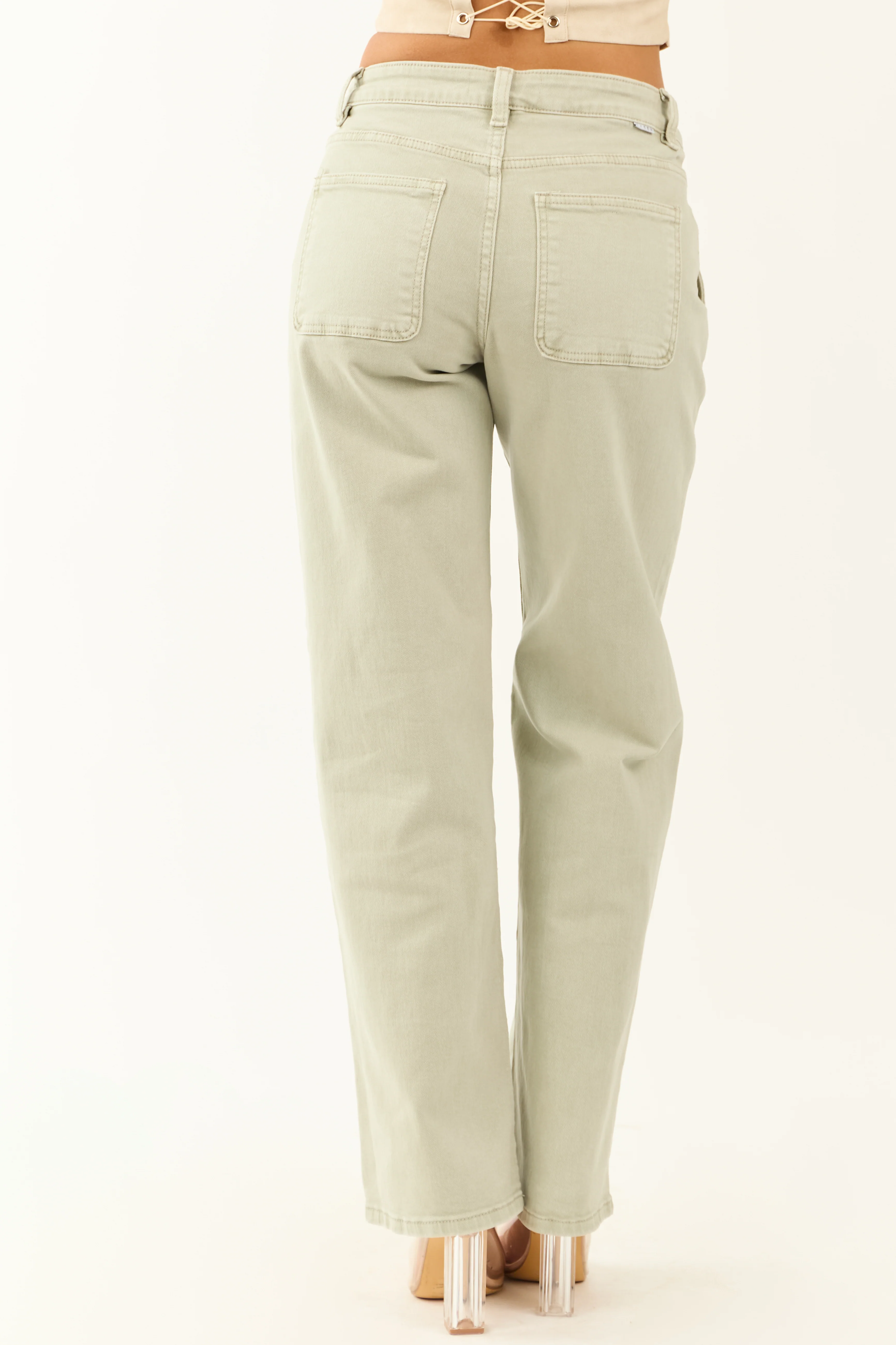 Risen Sage Tummy Control Baggy Wide Stretchy Jeans - Image 4